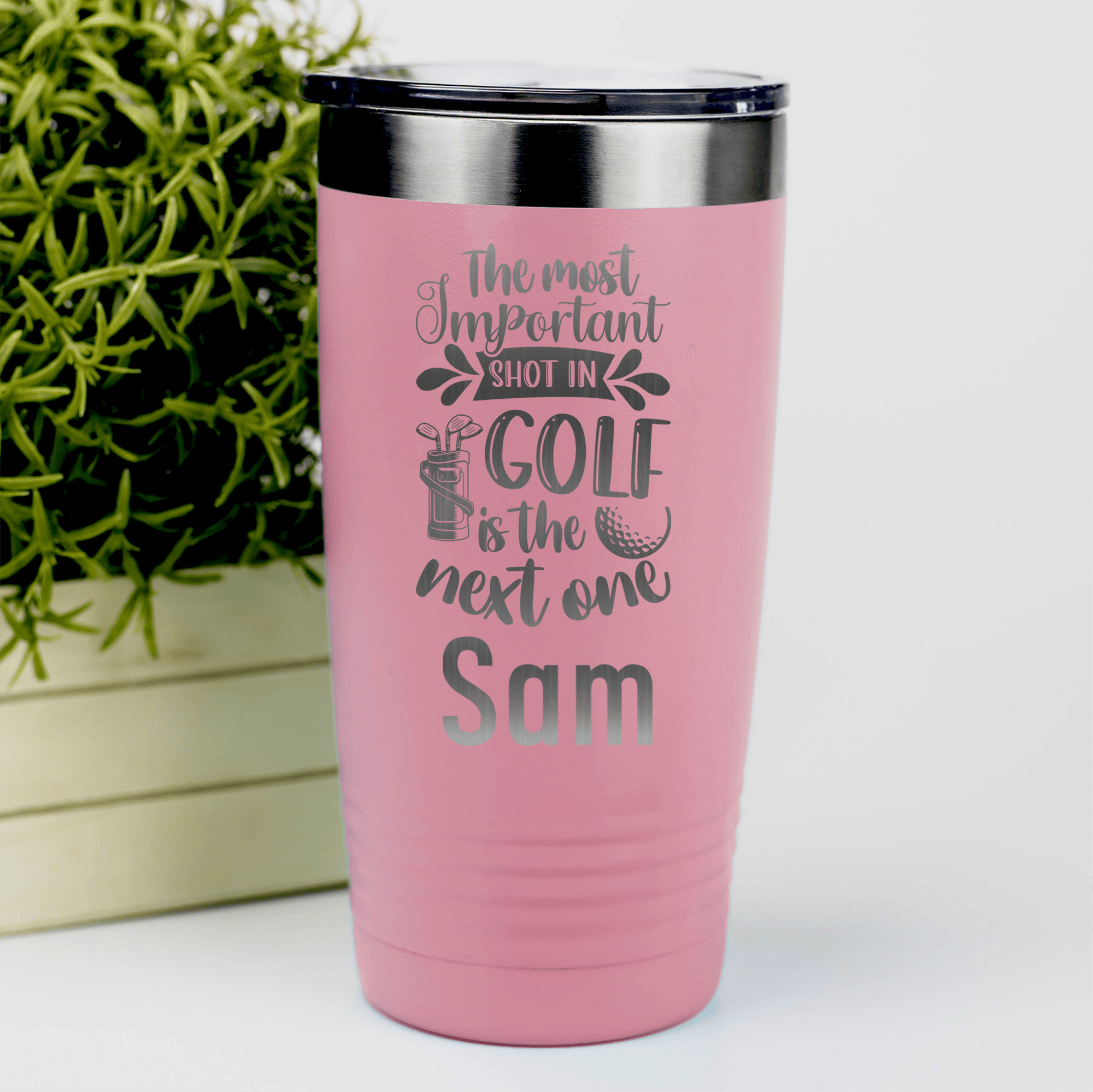 Salmon Golf Gifts For Her Tumbler With Most Important Shot Design