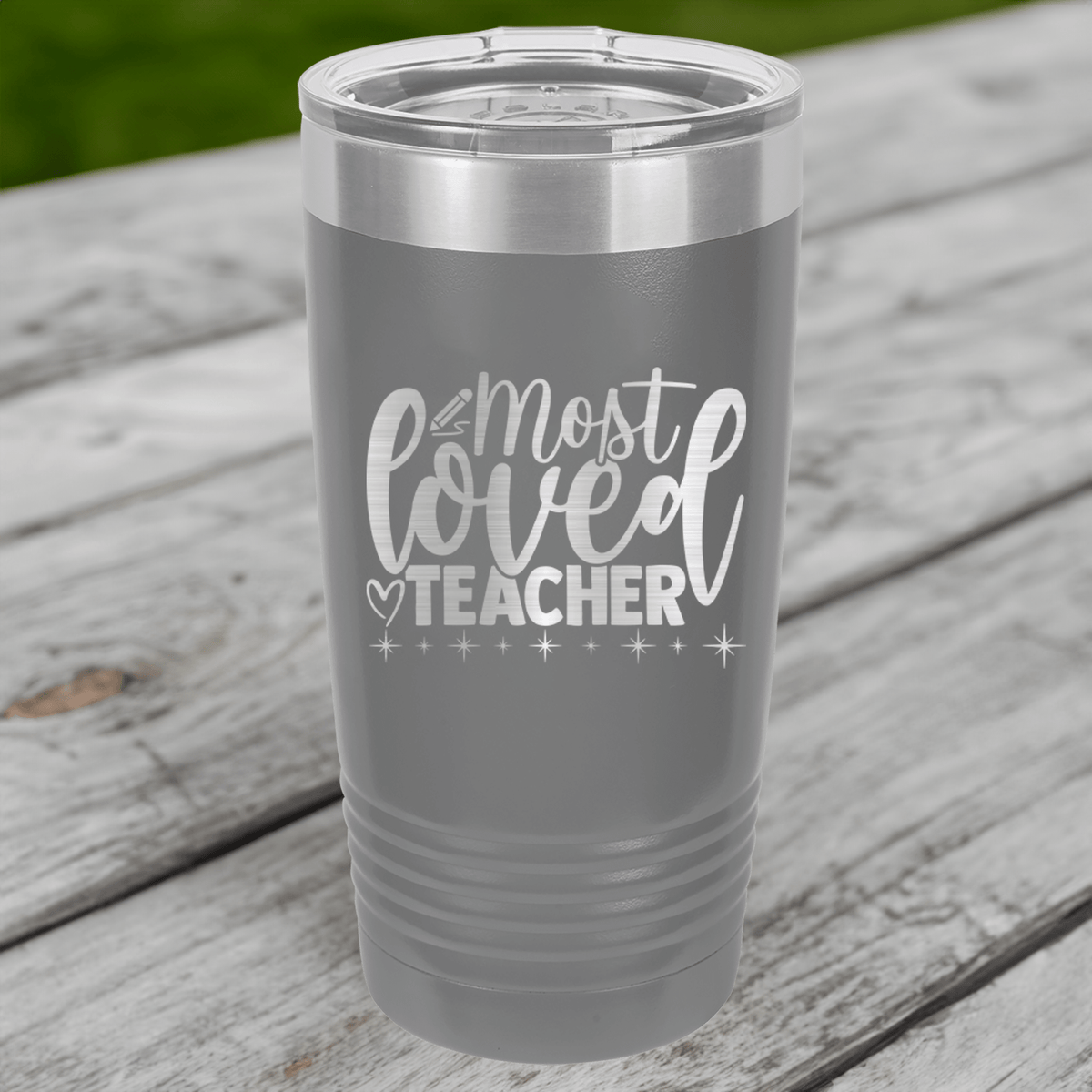 Funny Most Loved Teacher Ringed Tumbler