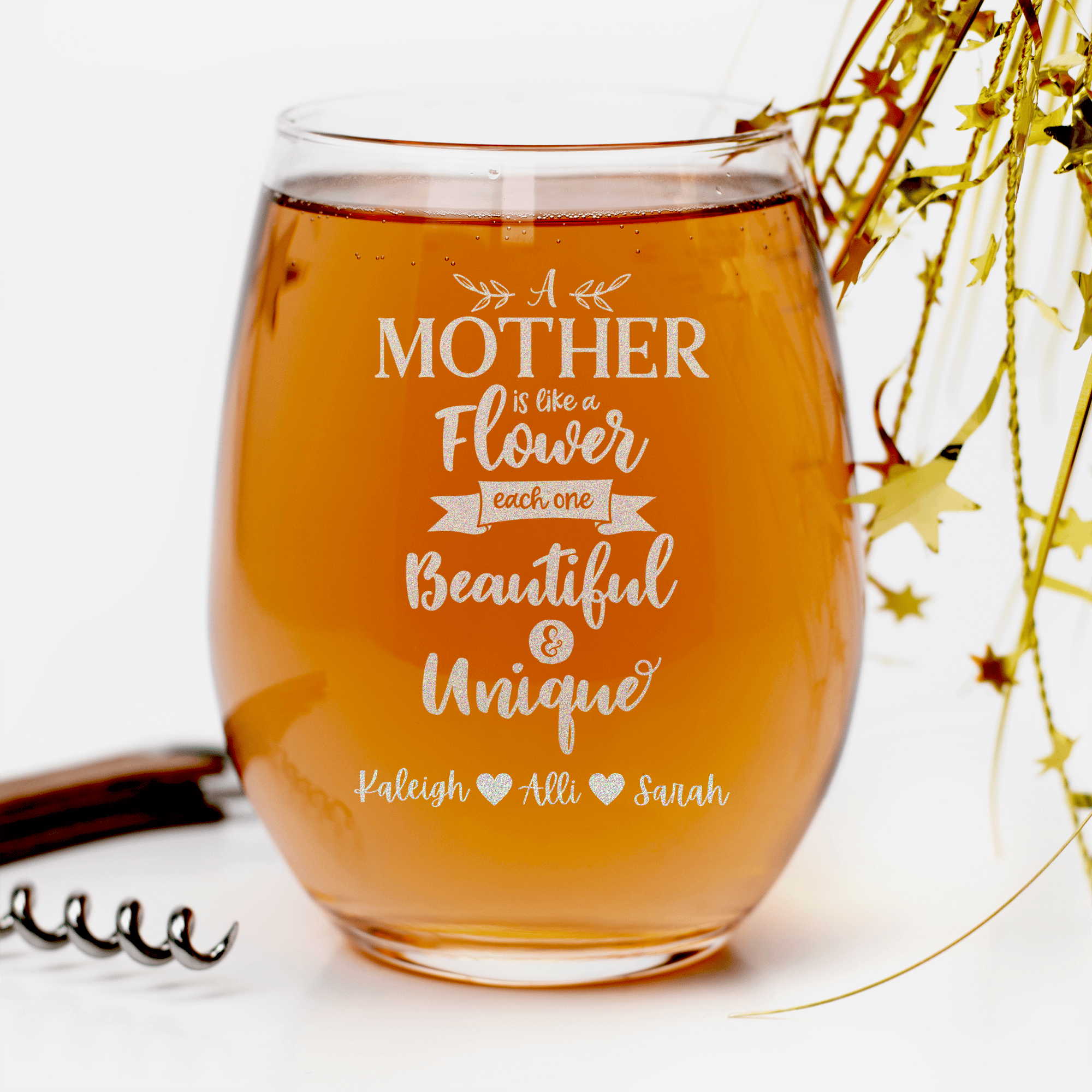 Mothers Are Like Flowers Stemless Wine Glass