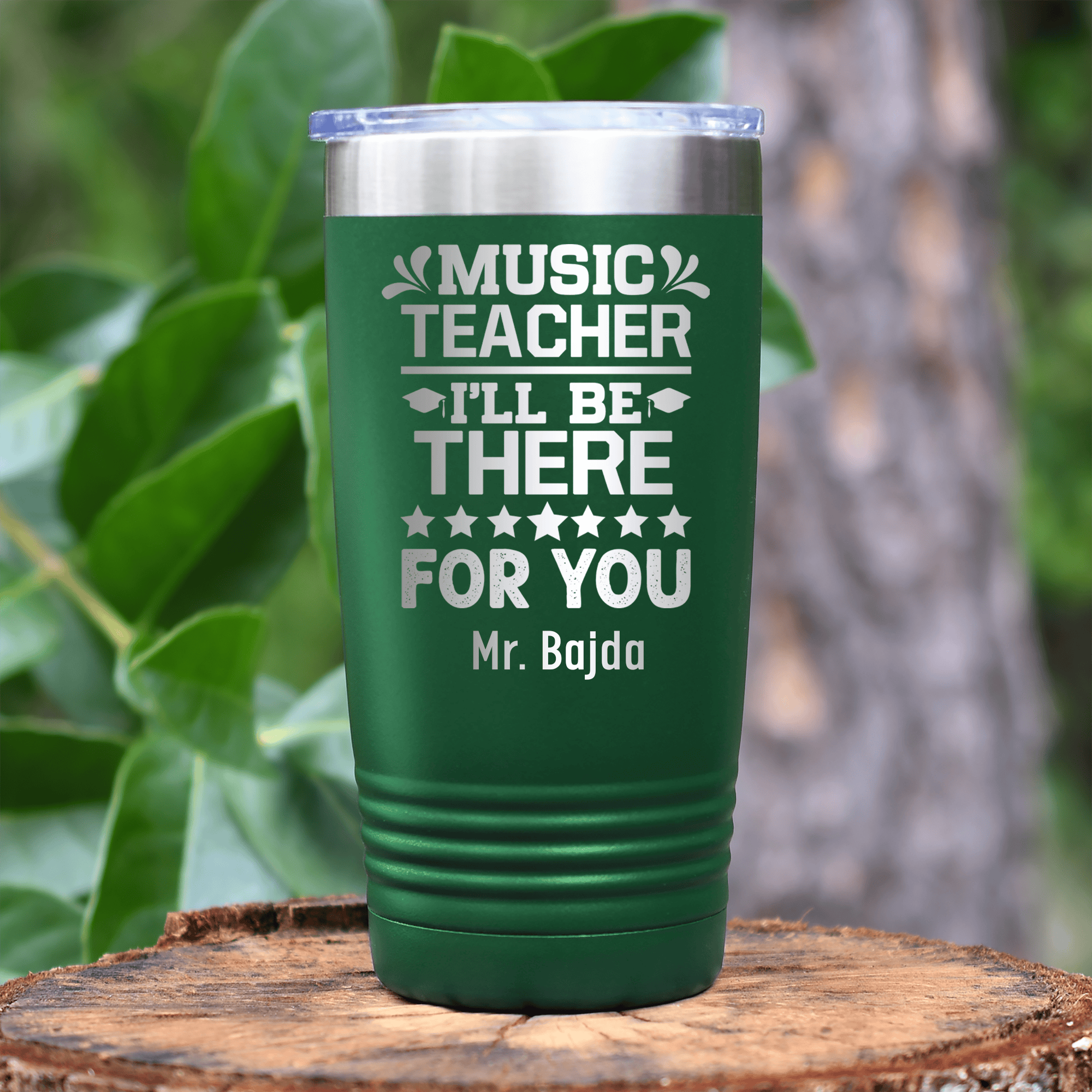 Green Teacher Tumbler With Music Teacher Design