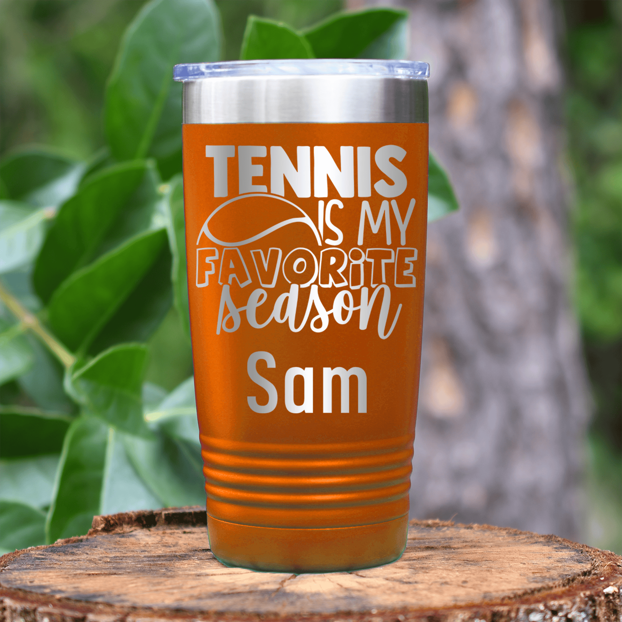 Orange Tennis For Her Tumbler With My Favorite Season Is Tennis Design