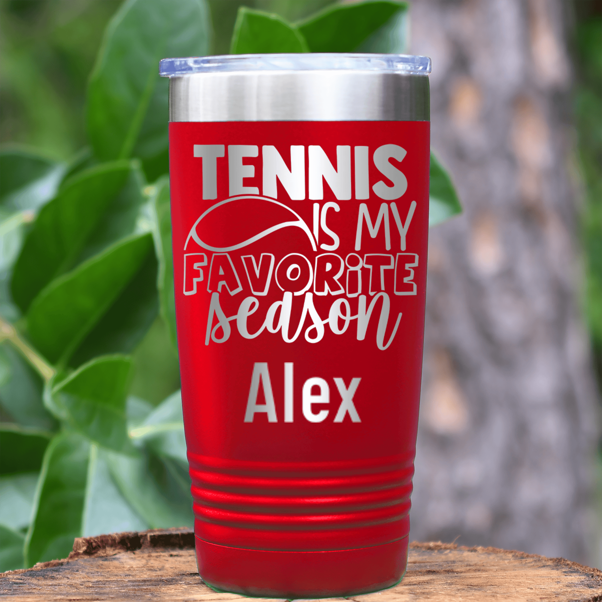 Red Tennis For Her Tumbler With My Favorite Season Is Tennis Design