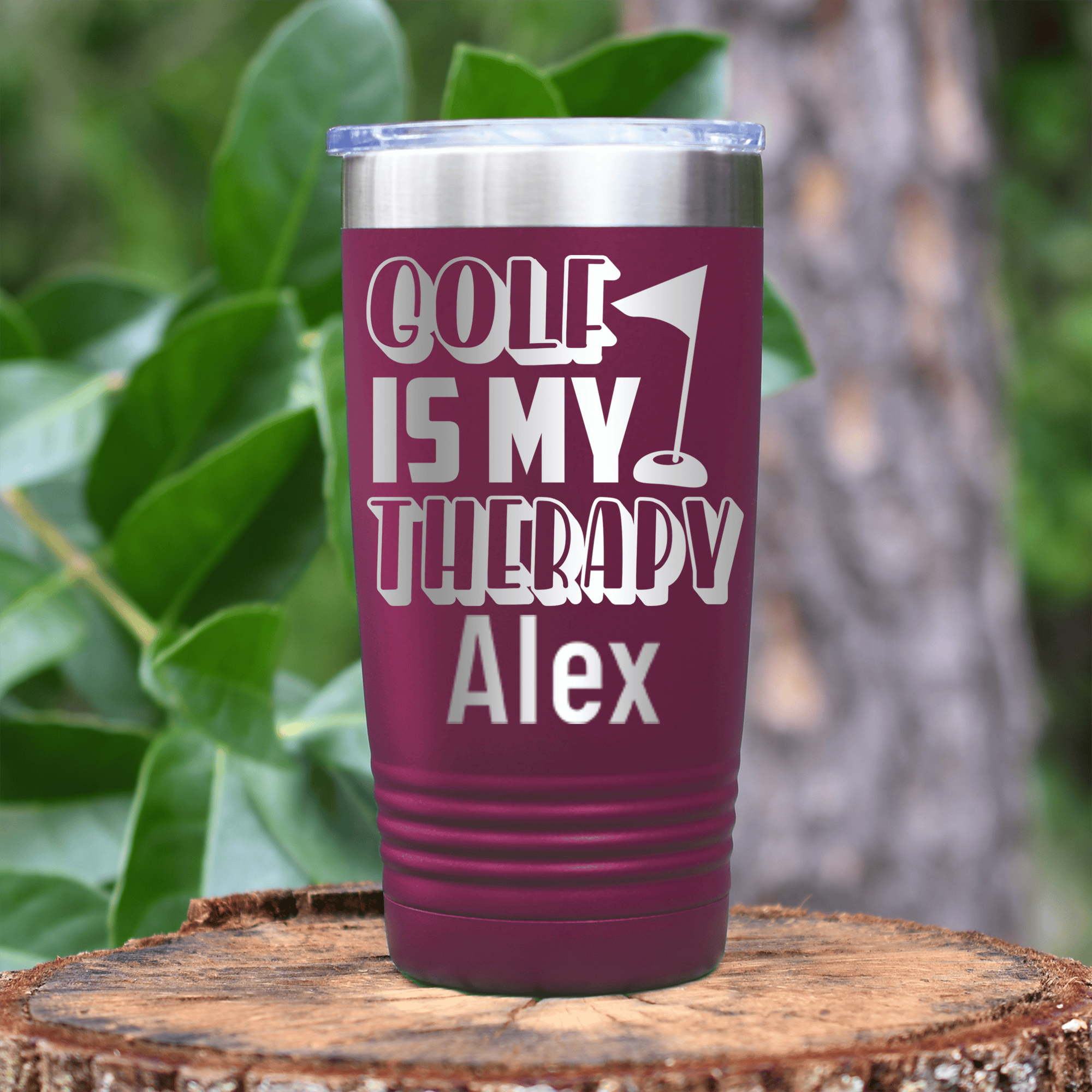 Maroon Golf Gifts For Her Tumbler With My Real Therapy Design