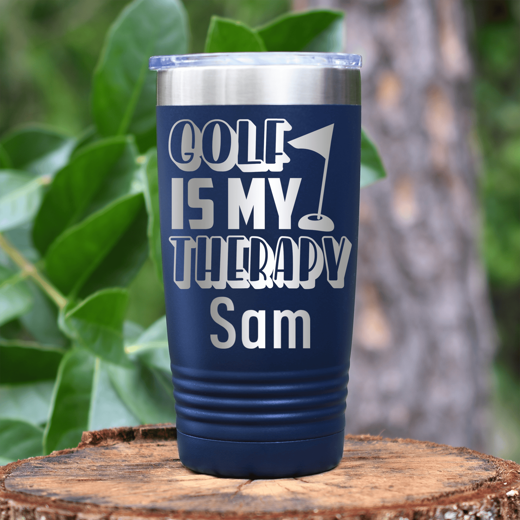 Navy Golf Gifts For Her Tumbler With My Real Therapy Design