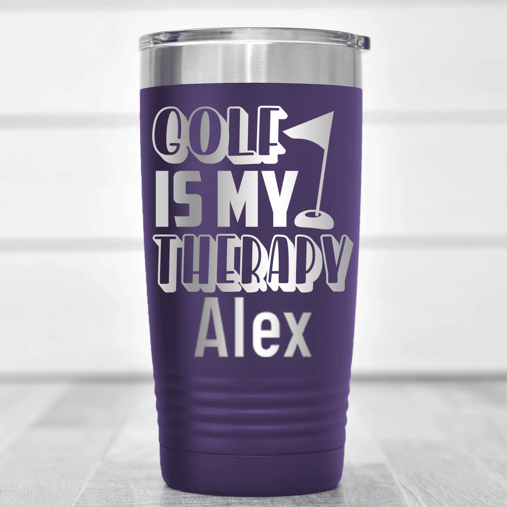 Purple Golf Gifts For Her Tumbler With My Real Therapy Design