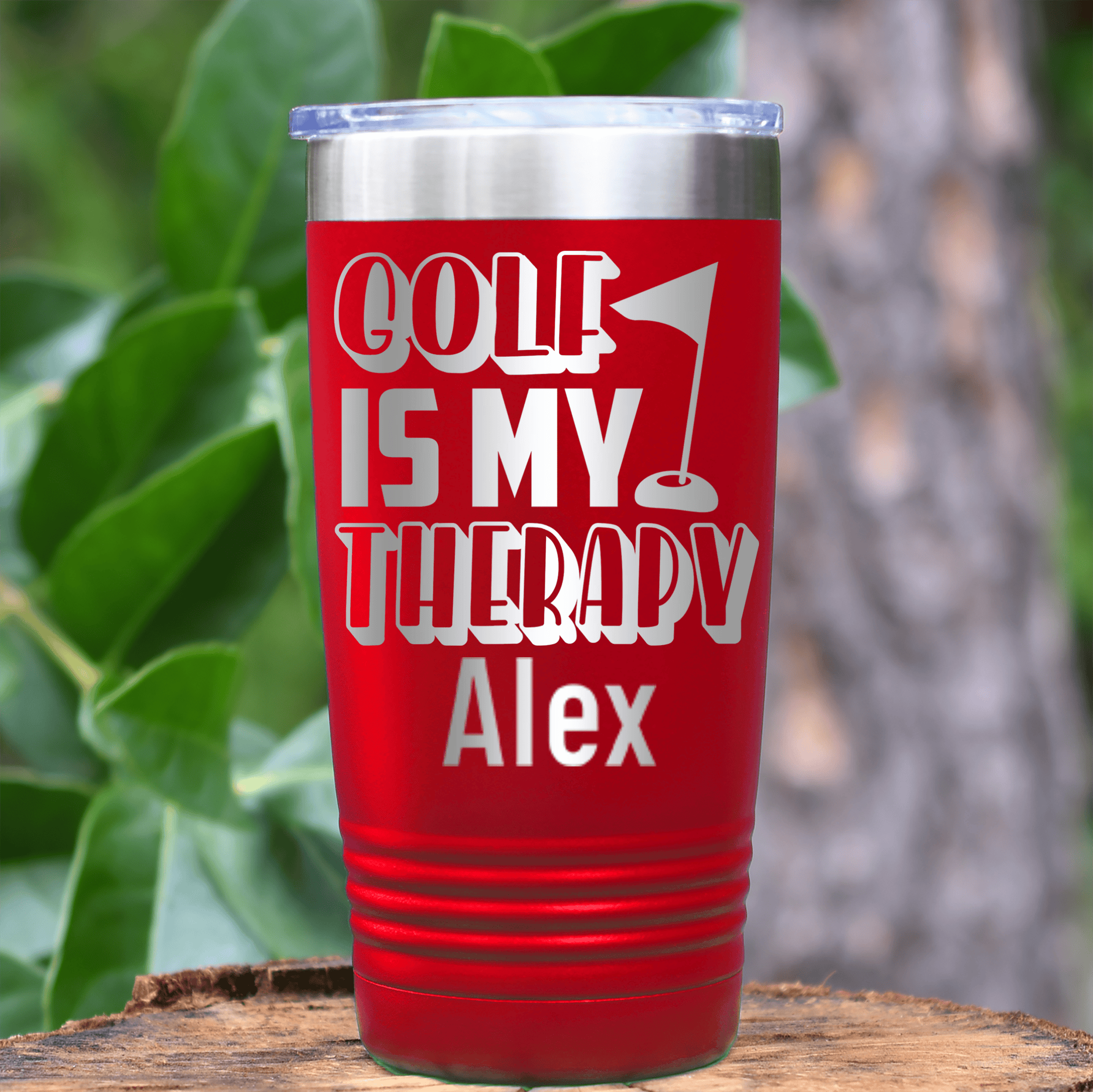 Red Golf Gifts For Her Tumbler With My Real Therapy Design