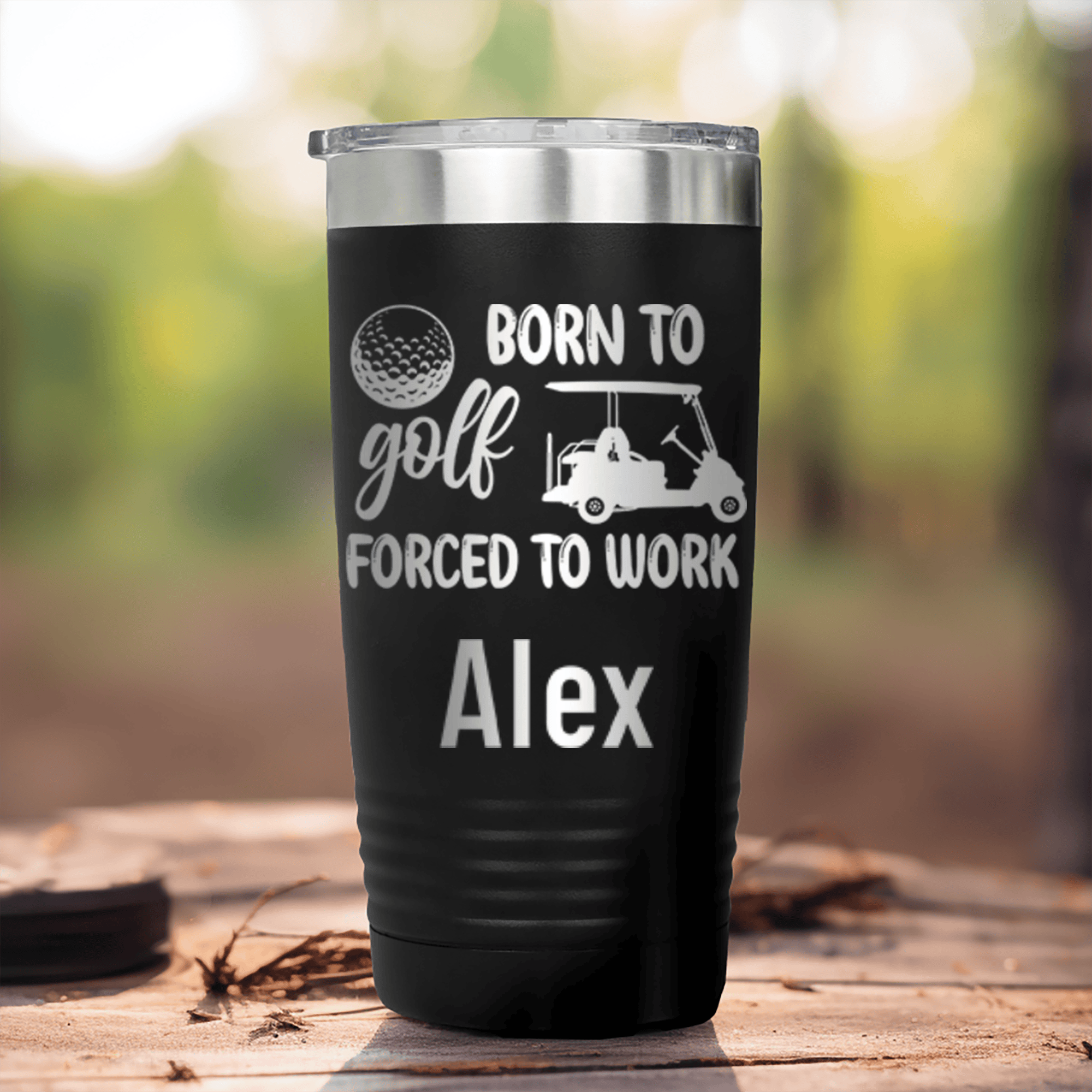 Black Golf Gifts For Her Tumbler With Never Meant To Work Design