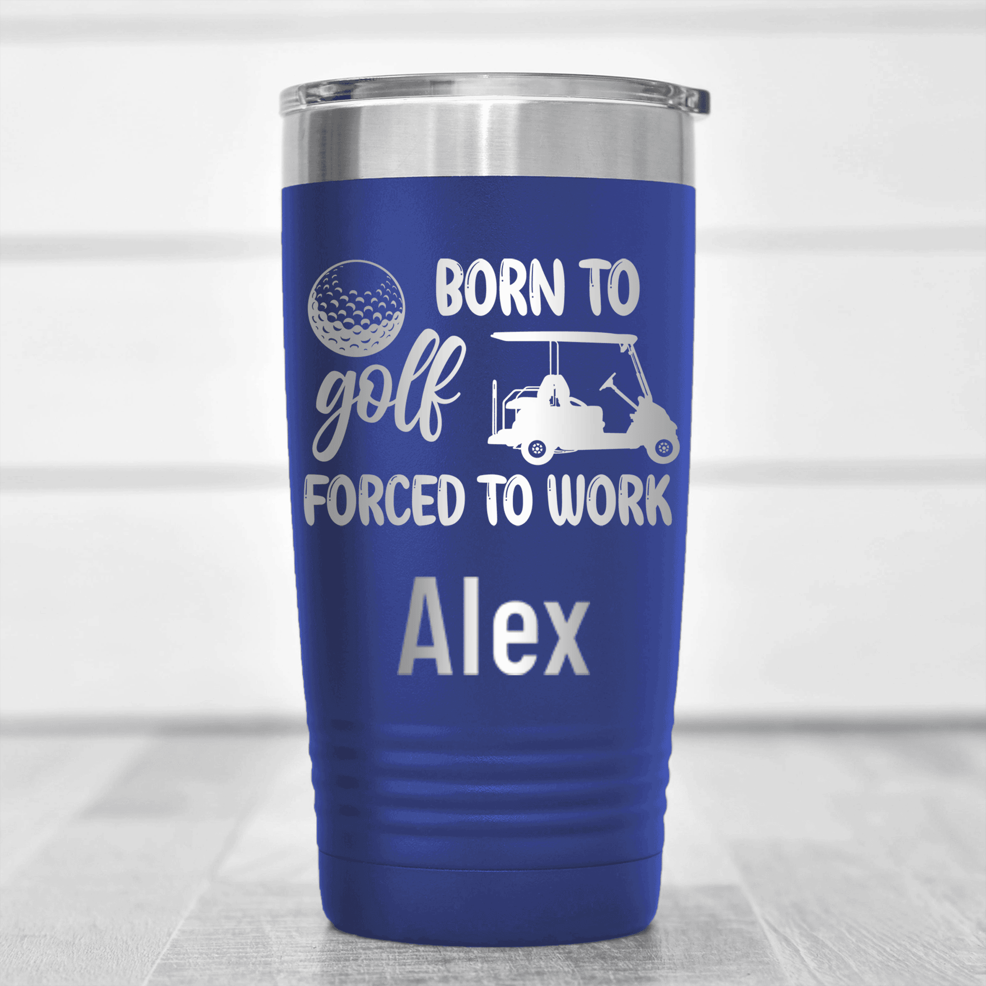 Blue Golf Gifts For Her Tumbler With Never Meant To Work Design