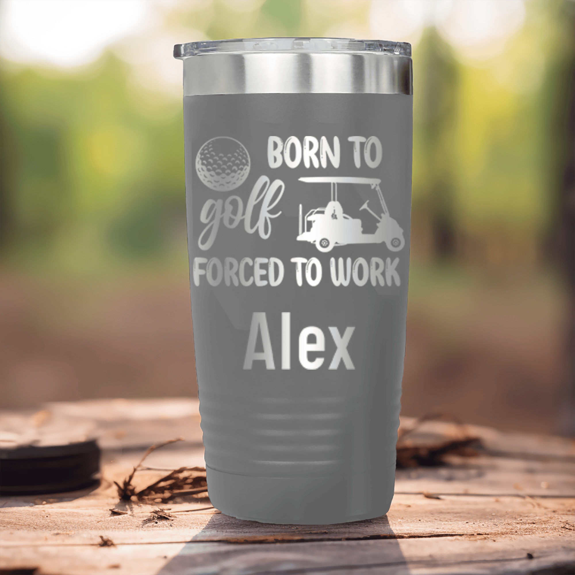 Grey Golf Gifts For Her Tumbler With Never Meant To Work Design