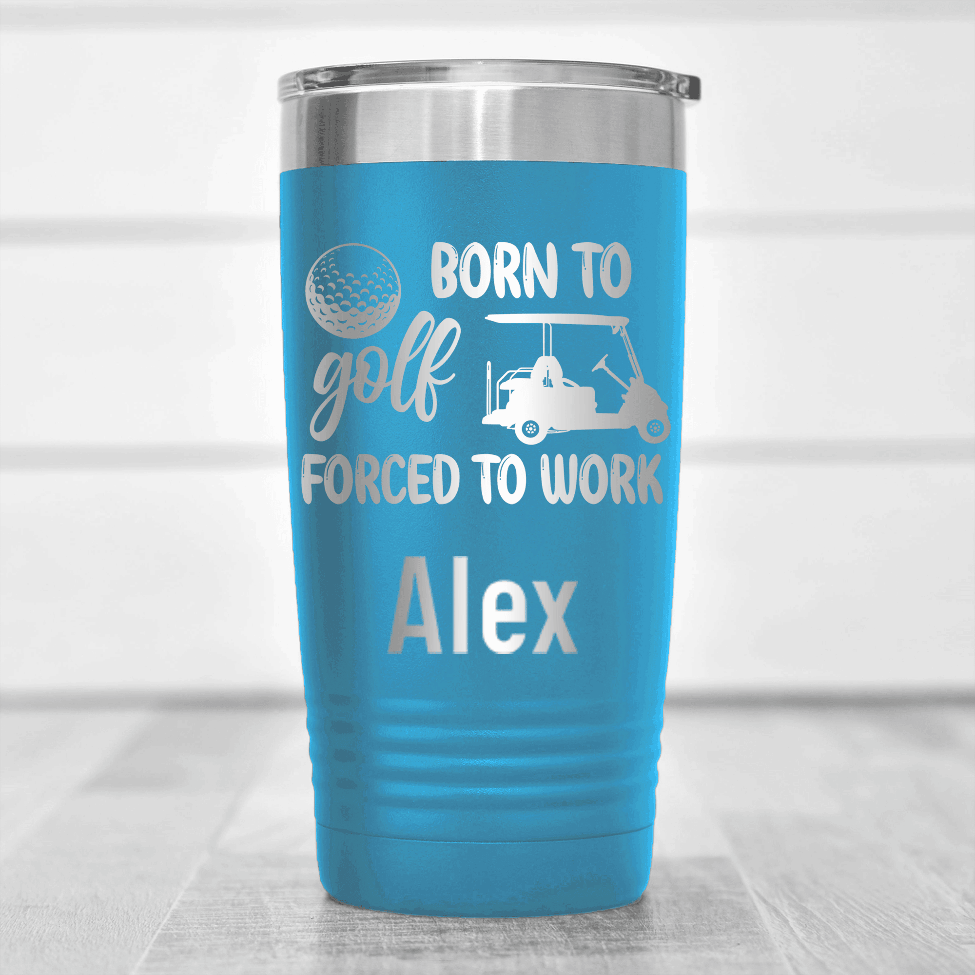 Light Blue Golf Gifts For Her Tumbler With Never Meant To Work Design