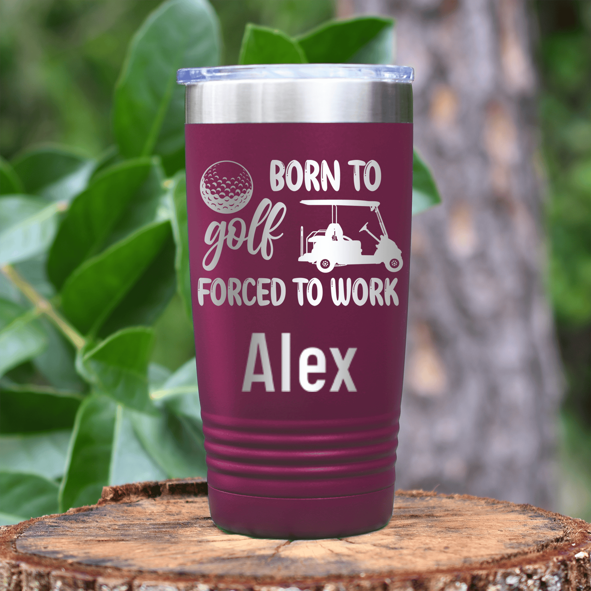 Maroon Golf Gifts For Her Tumbler With Never Meant To Work Design