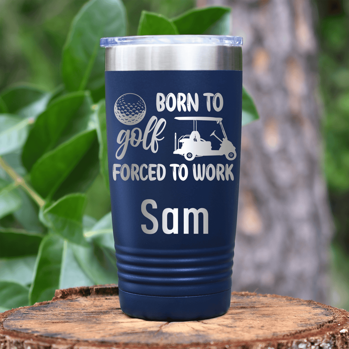 Navy Golf Gifts For Her Tumbler With Never Meant To Work Design