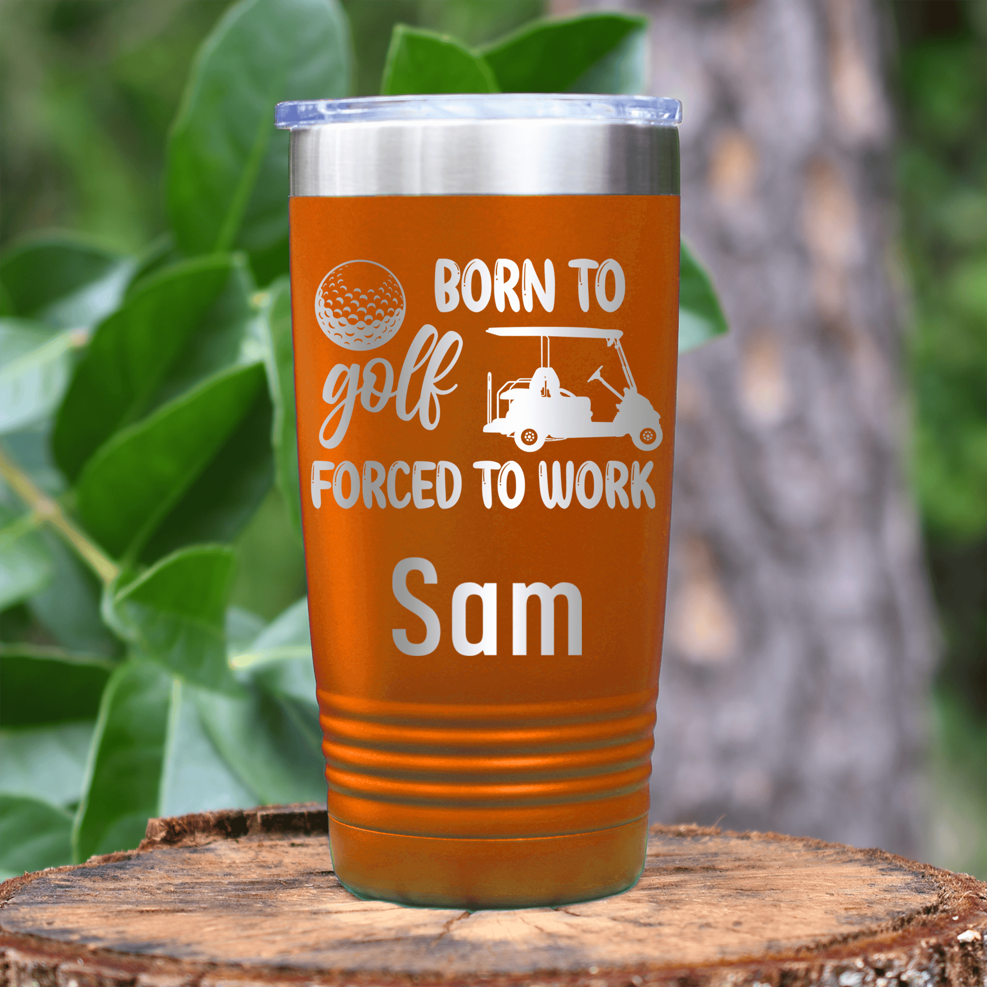 Orange Golf Gifts For Her Tumbler With Never Meant To Work Design