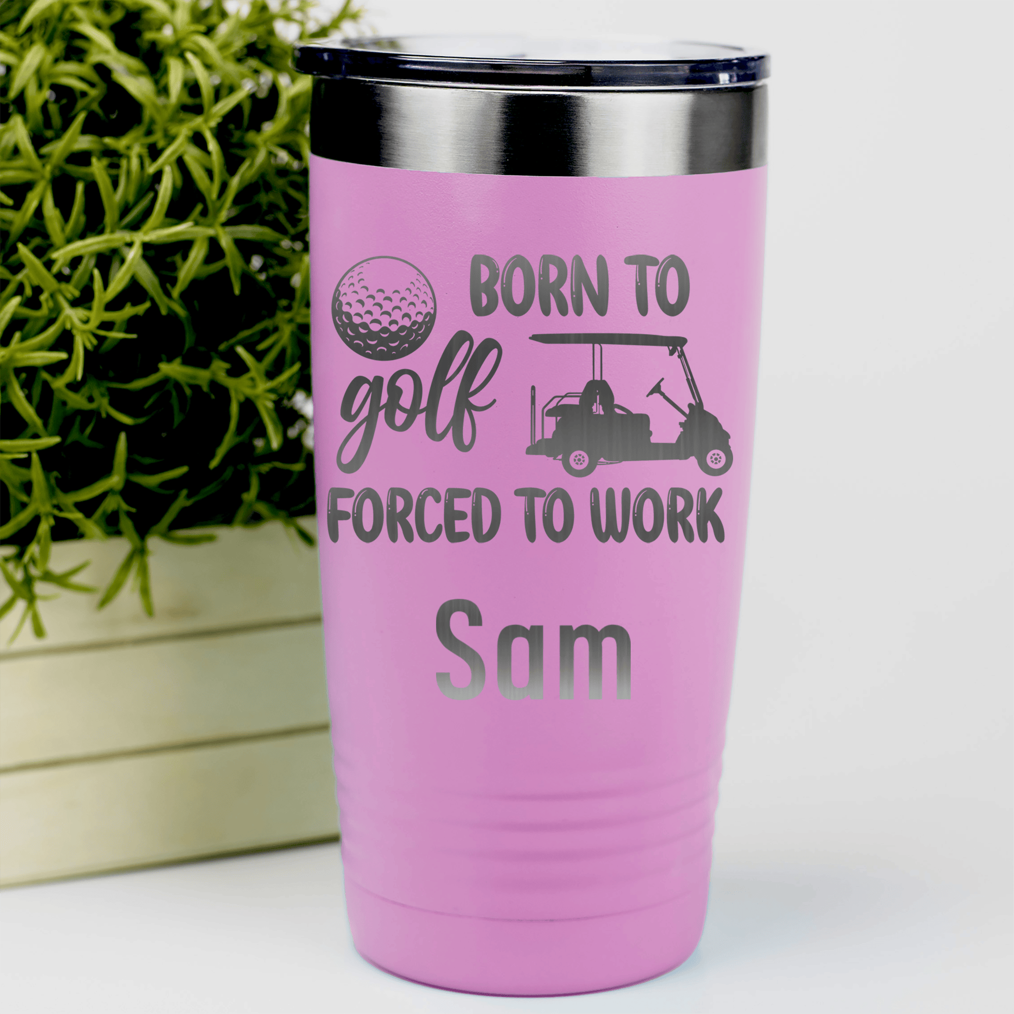 Pink Golf Gifts For Her Tumbler With Never Meant To Work Design