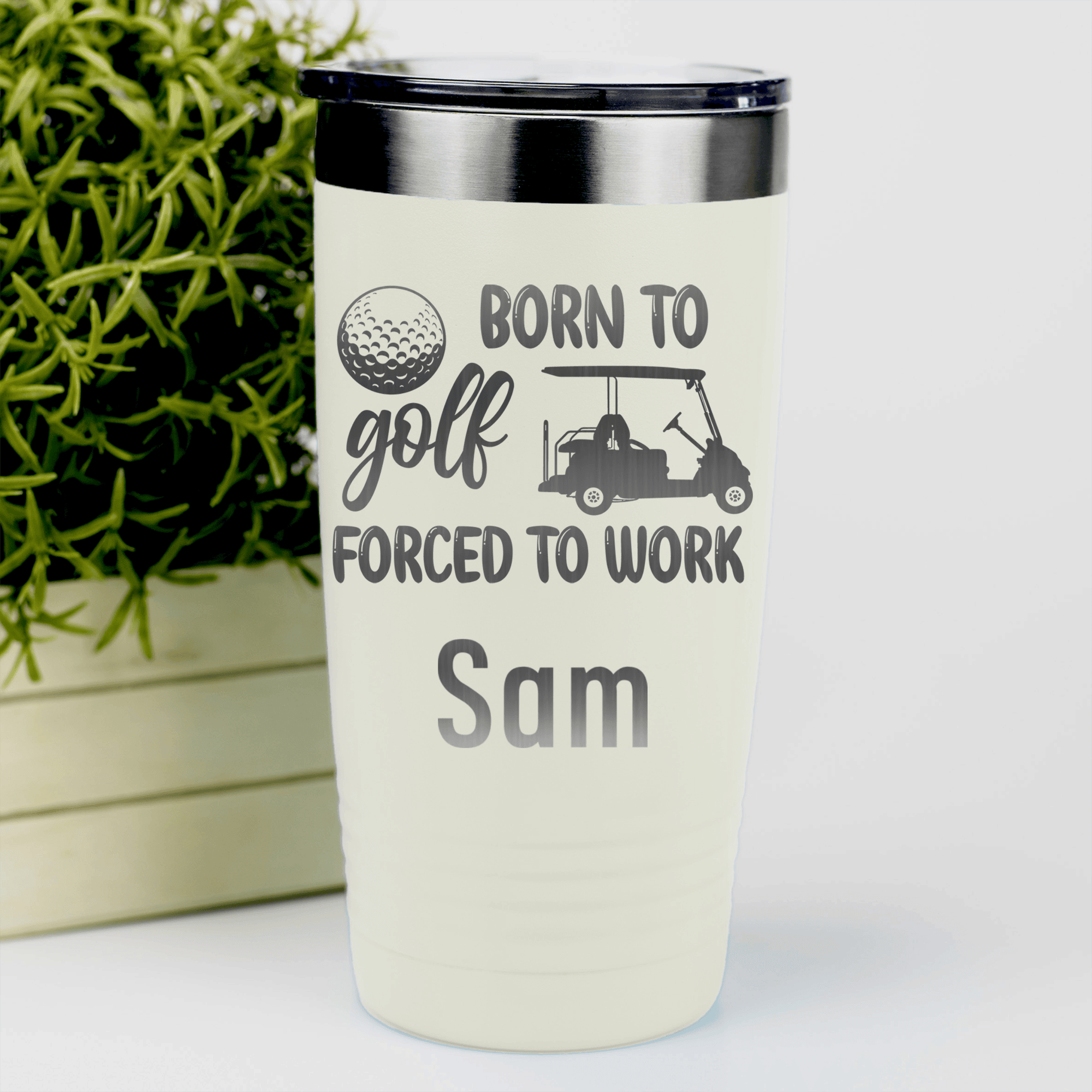 White Golf Gifts For Her Tumbler With Never Meant To Work Design