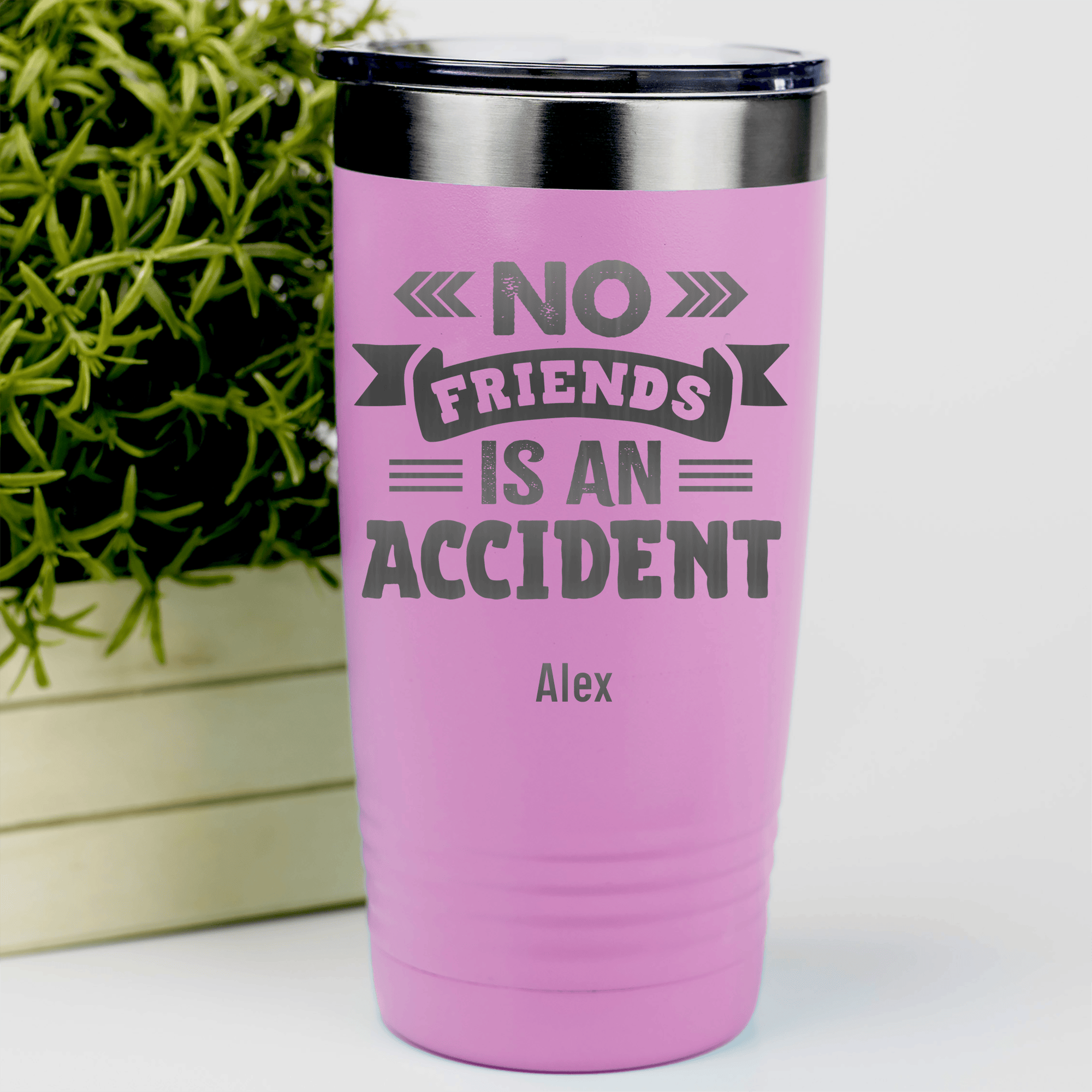 Pink Best Friend Tumbler With No Friend Is An Accident Design