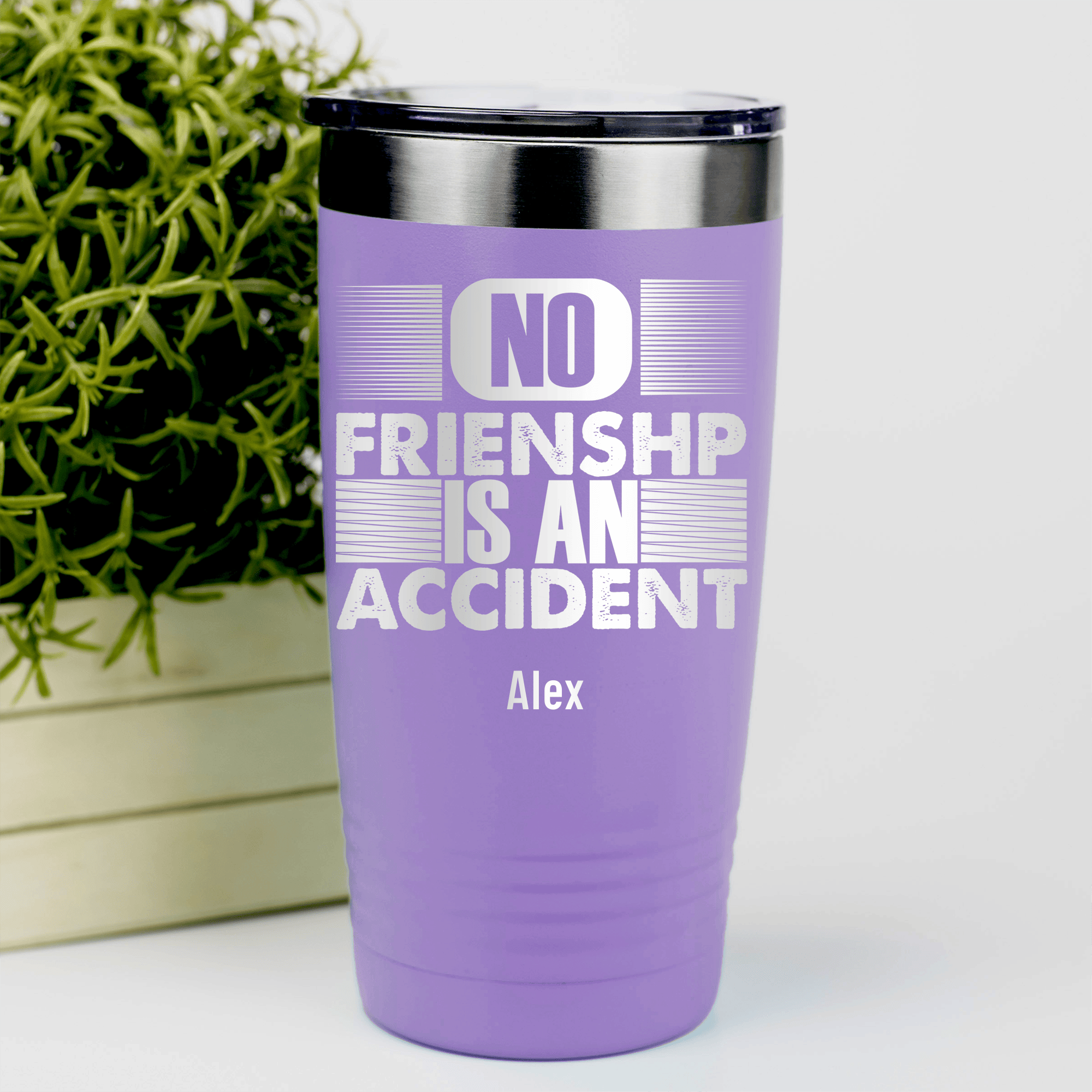 Light Purple Best Friend Tumbler With No Friendship Is An Accident Design