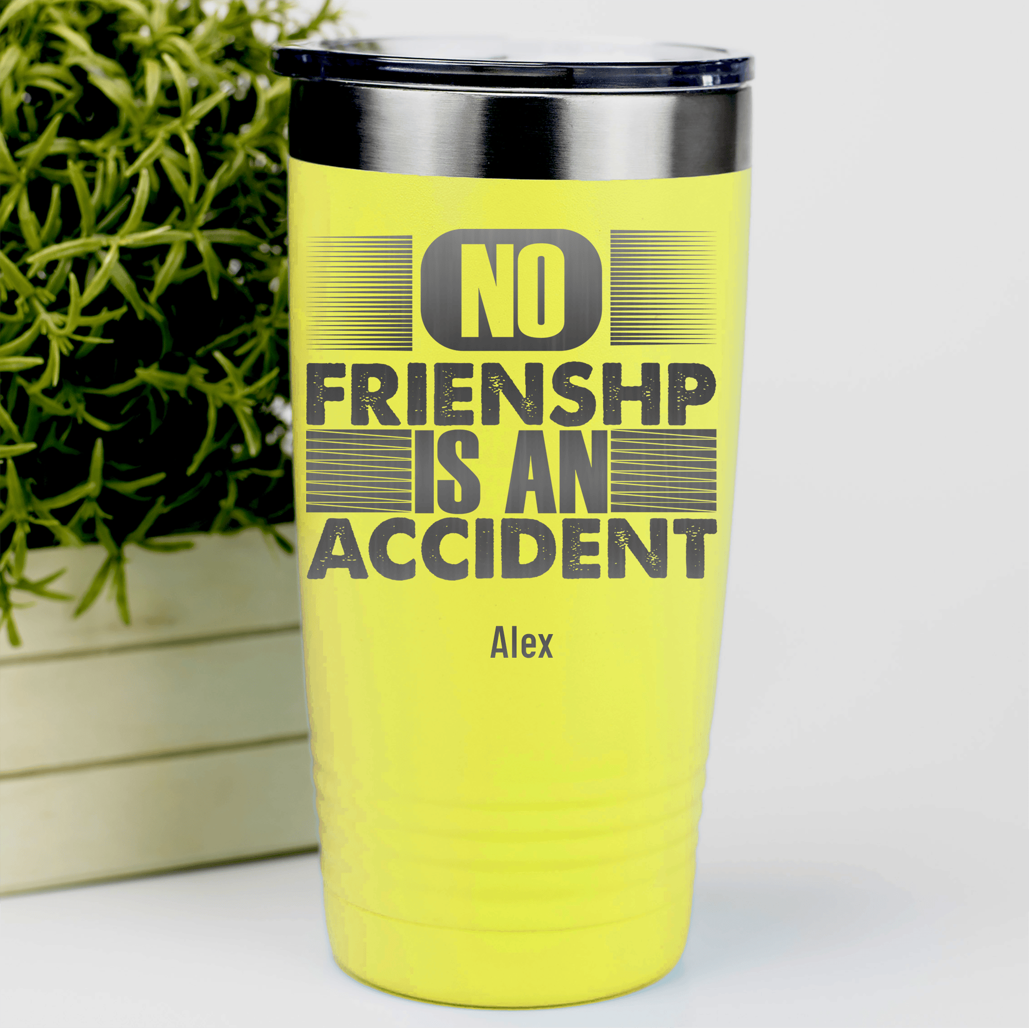 Yellow Best Friend Tumbler With No Friendship Is An Accident Design