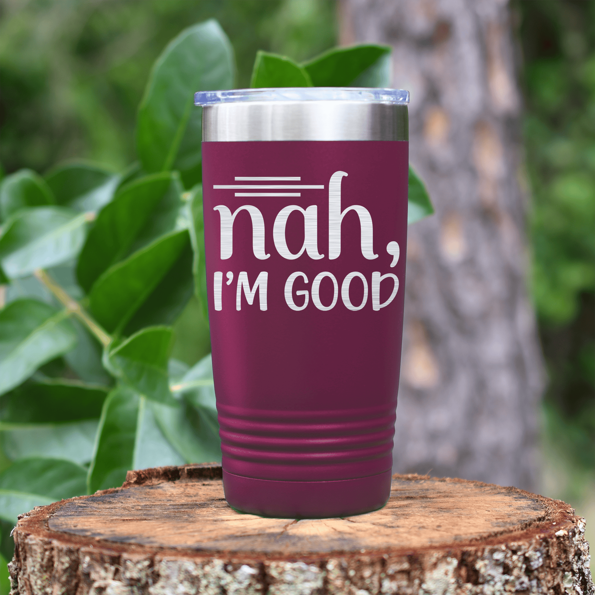 Maroon pickelball tumbler No Thanks Im Good