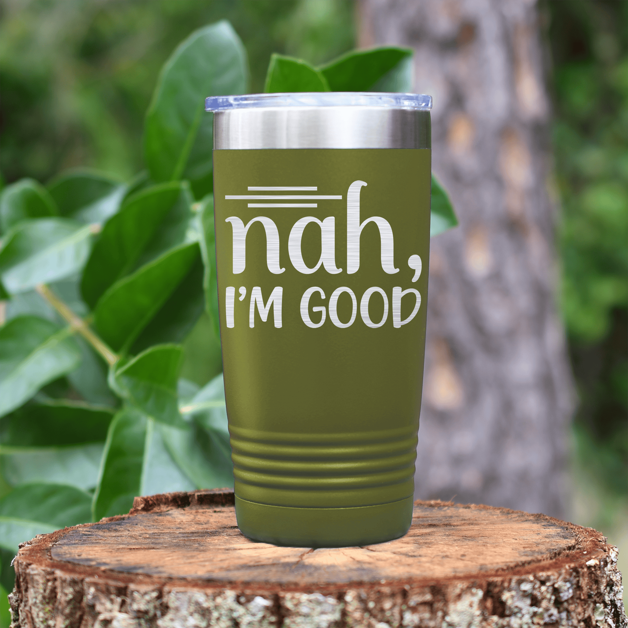 Military Green pickelball tumbler No Thanks Im Good