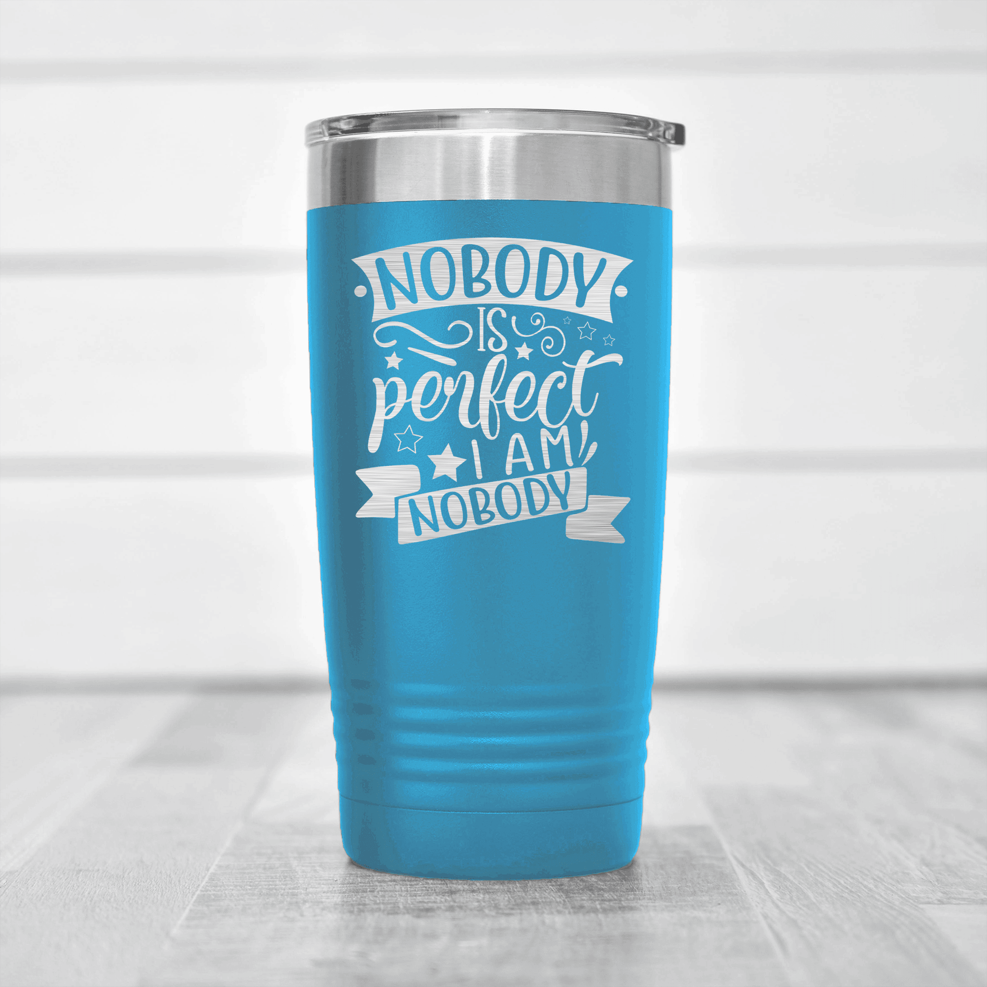 Light Blue pickelball tumbler Nobodys Perfect