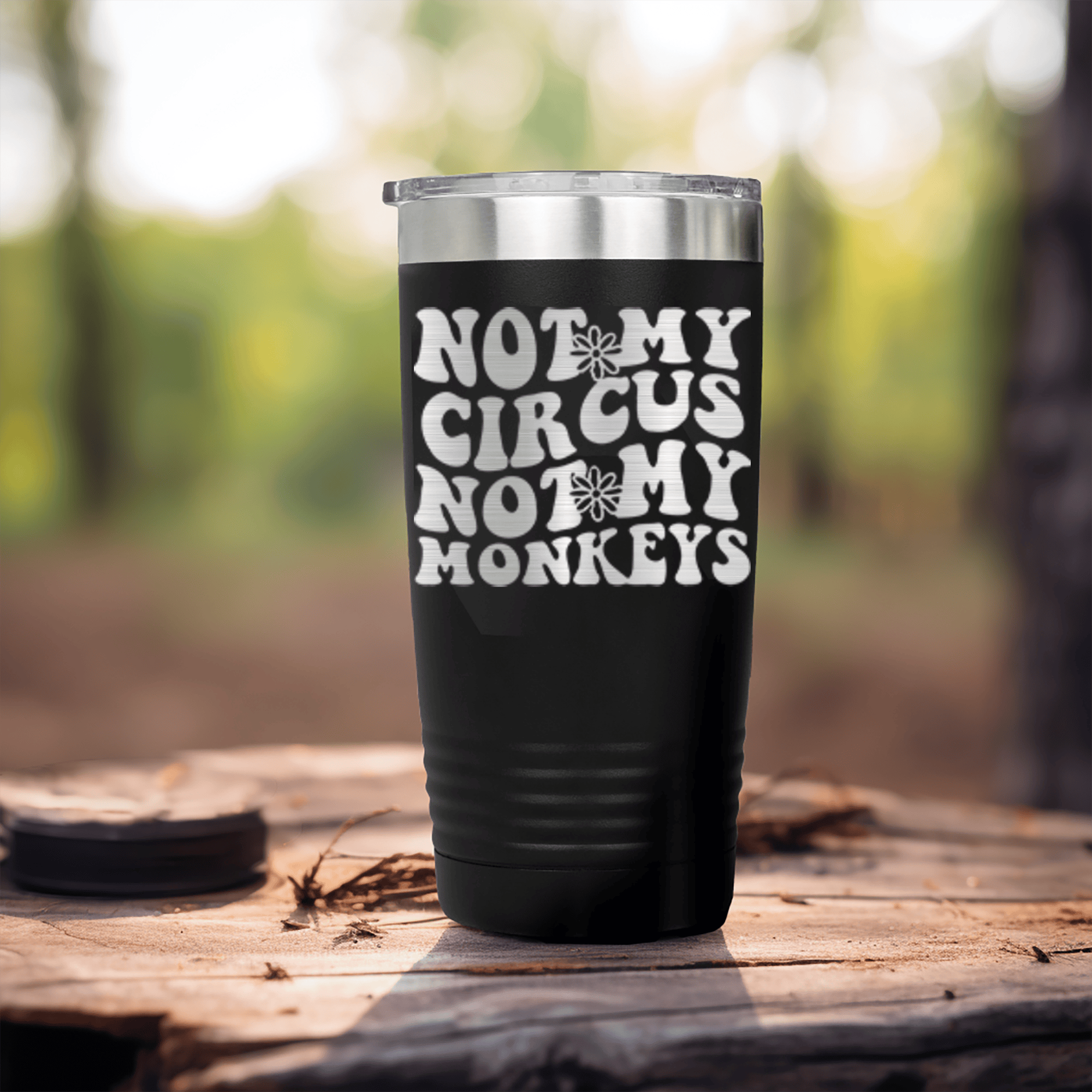 Black pickelball tumbler Not My Circus