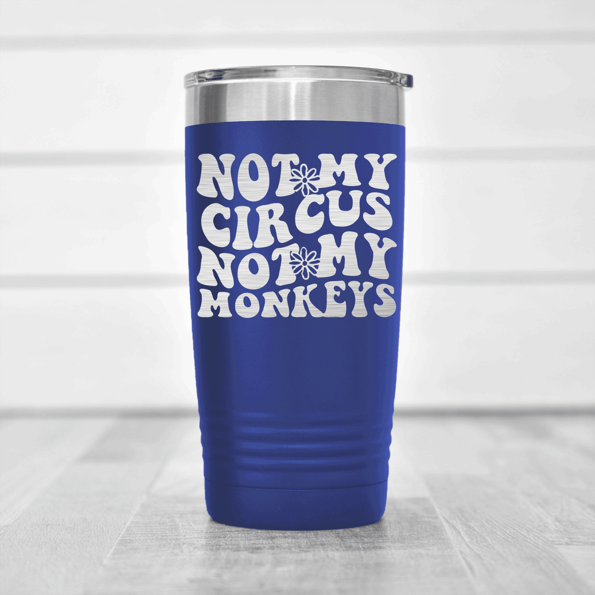 Blue pickelball tumbler Not My Circus