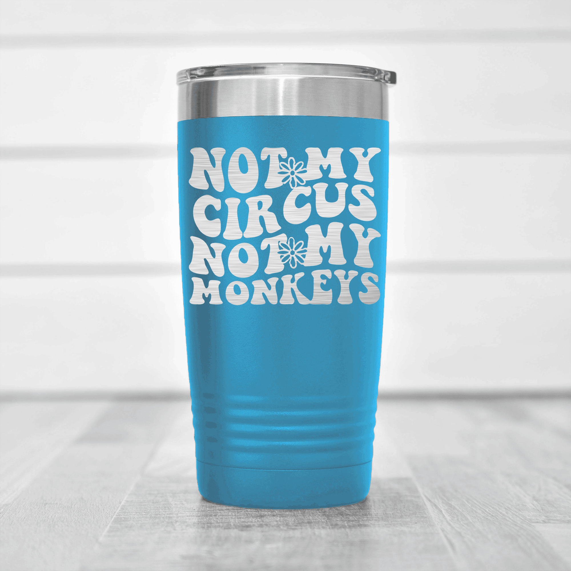 Light Blue pickelball tumbler Not My Circus