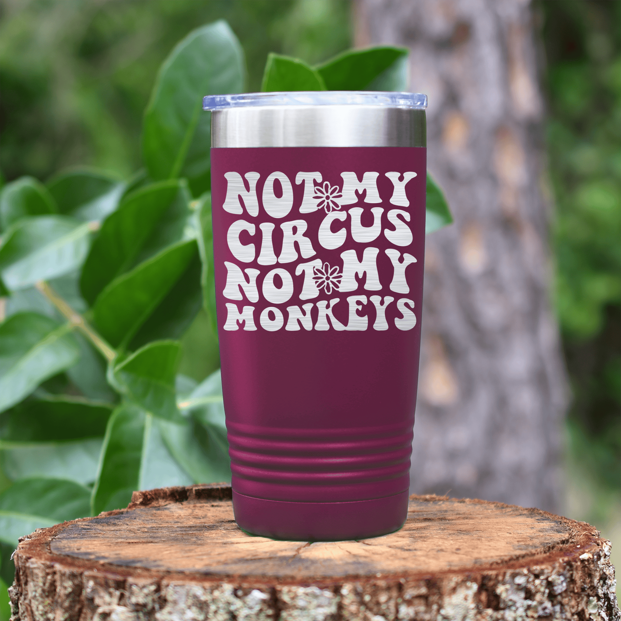 Maroon pickelball tumbler Not My Circus