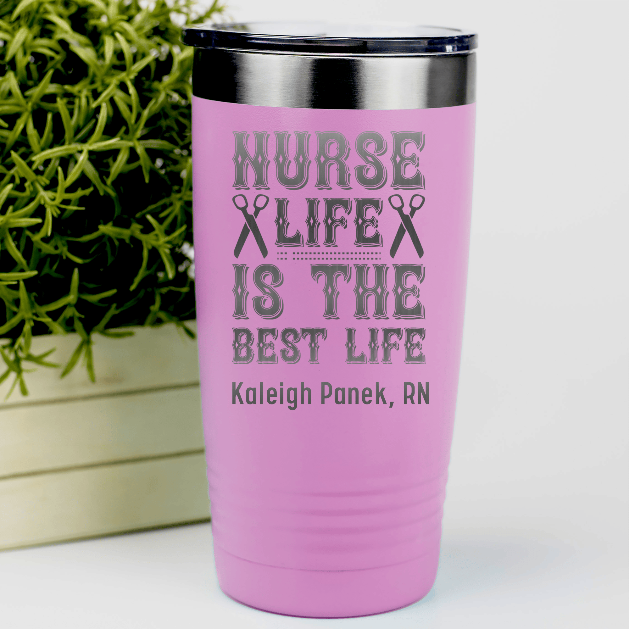 Pink Nurse Tumbler With Nurse Life Is Best Life Design