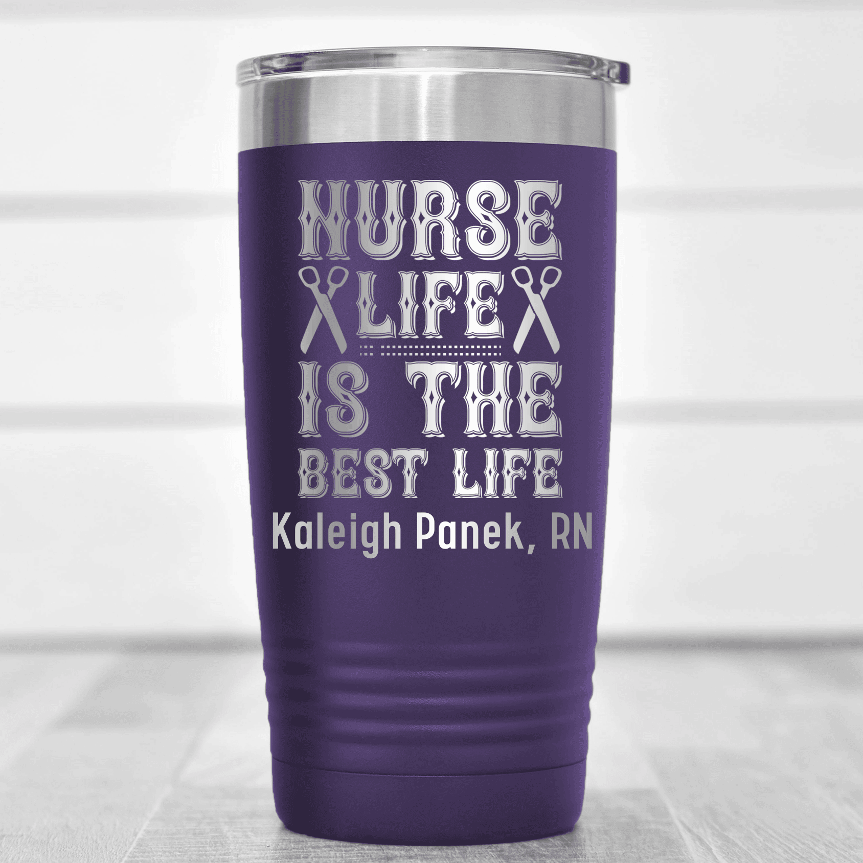 Purple Nurse Tumbler With Nurse Life Is Best Life Design