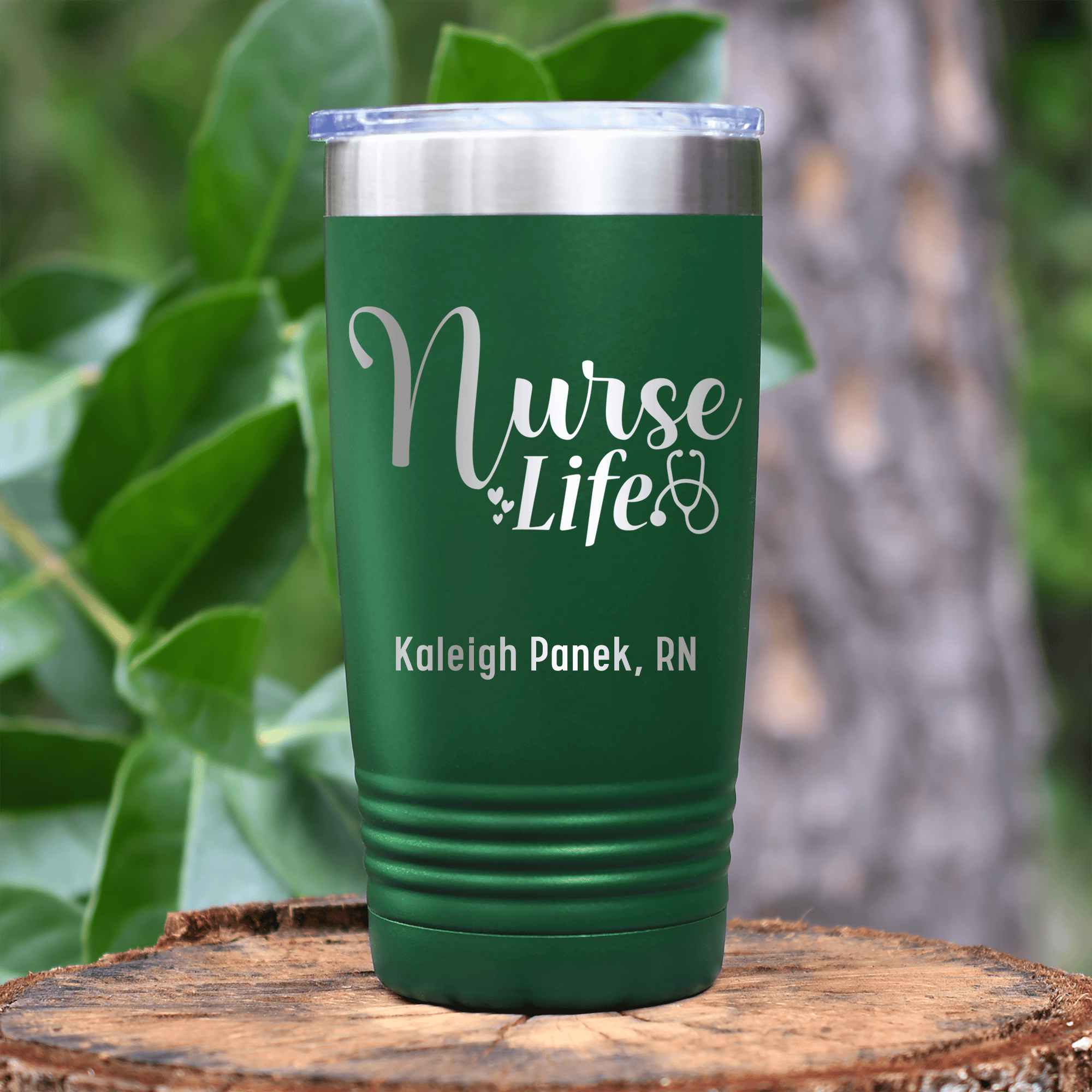 Green Nurse Tumbler With Nurse Life Design