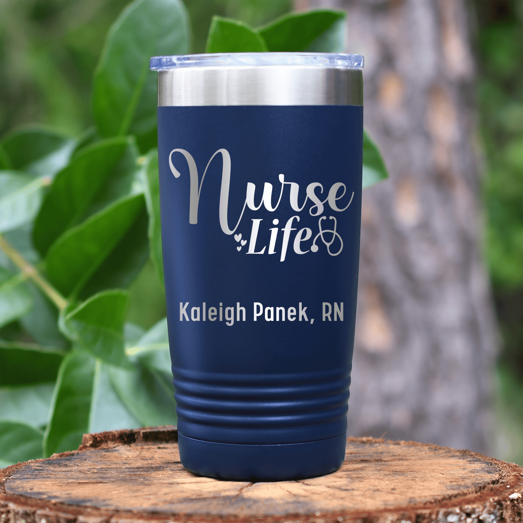 Navy Nurse Tumbler With Nurse Life Design