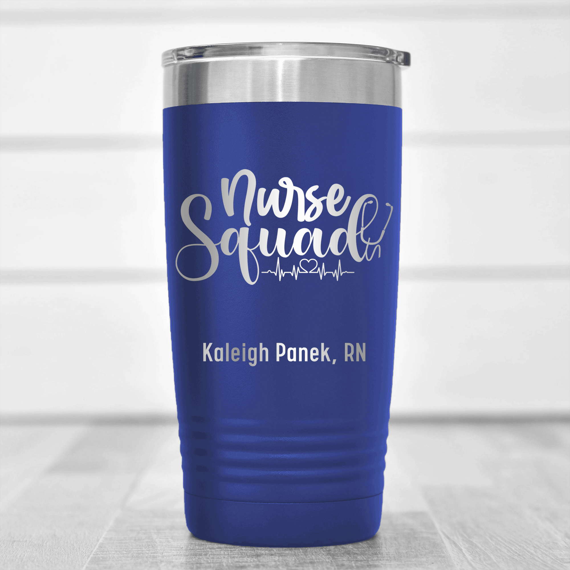 Blue Nurse Tumbler With Nurse Squad Design