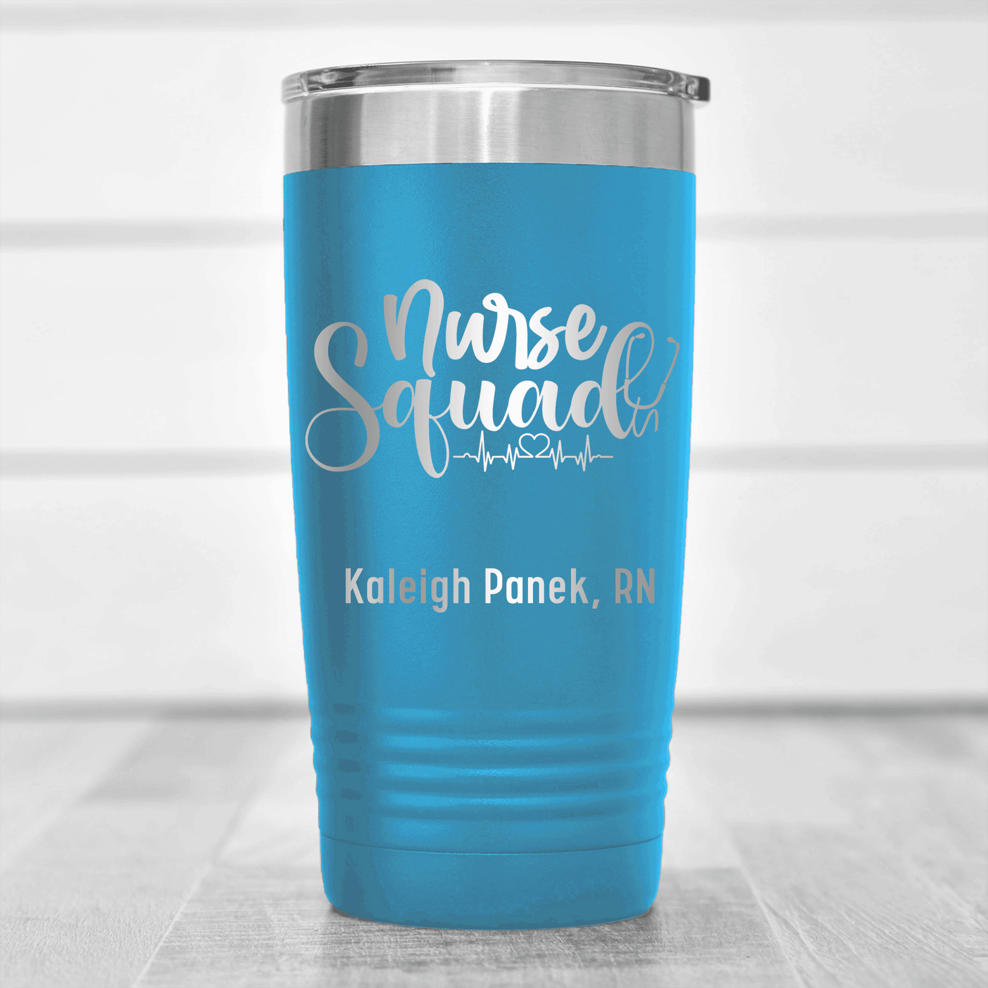 Light Blue Nurse Tumbler With Nurse Squad Design