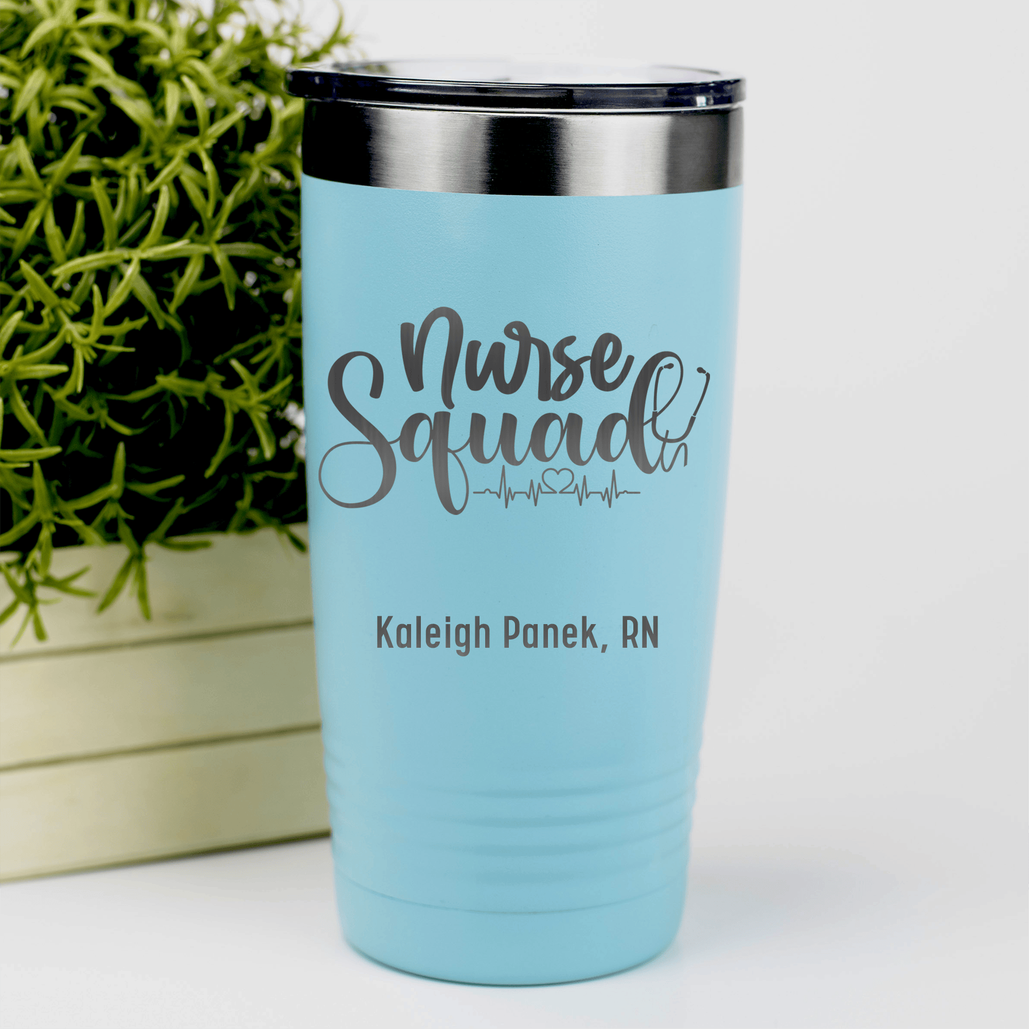 Teal Nurse Tumbler With Nurse Squad Design