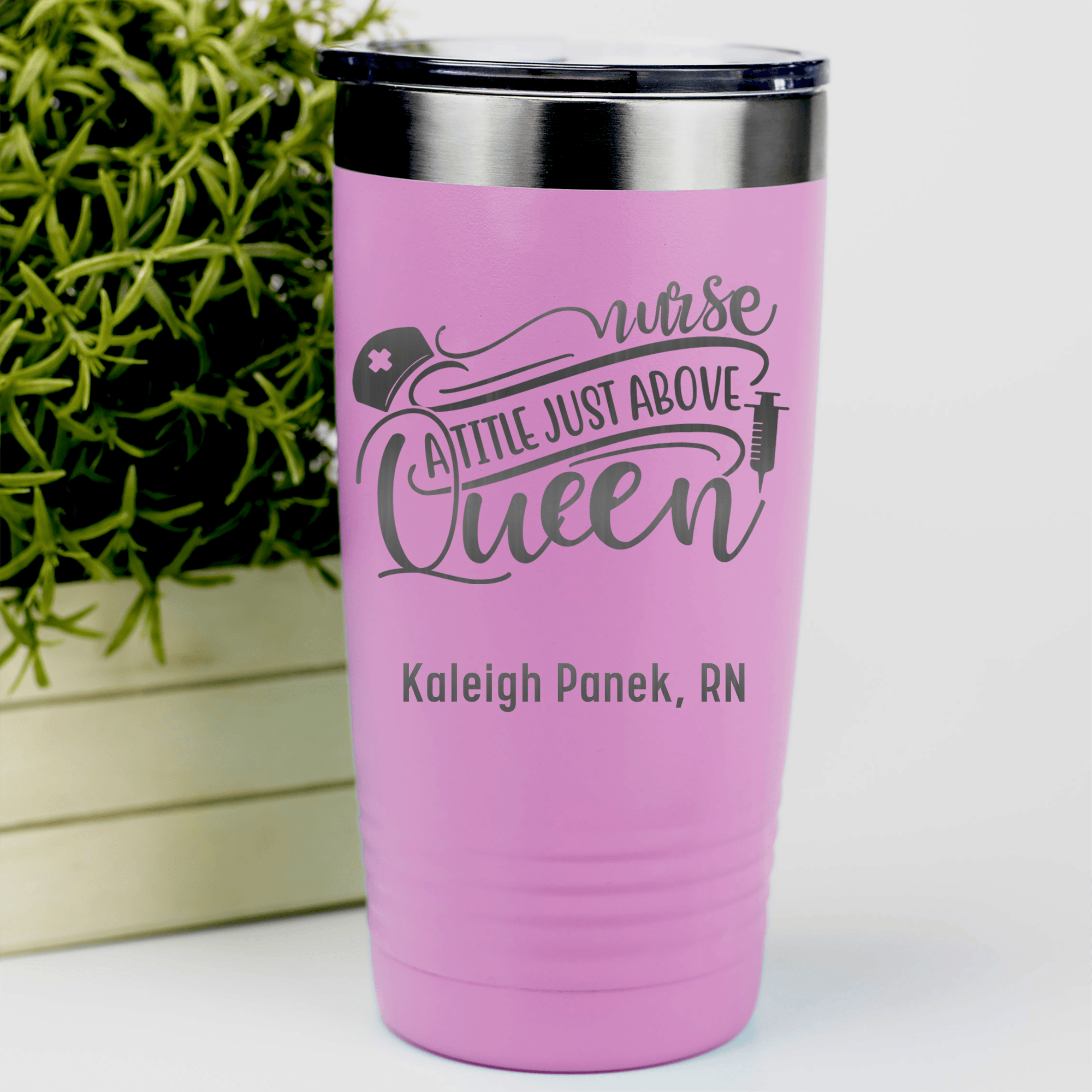 Pink Nurse Tumbler With Nurses Above Queens Design