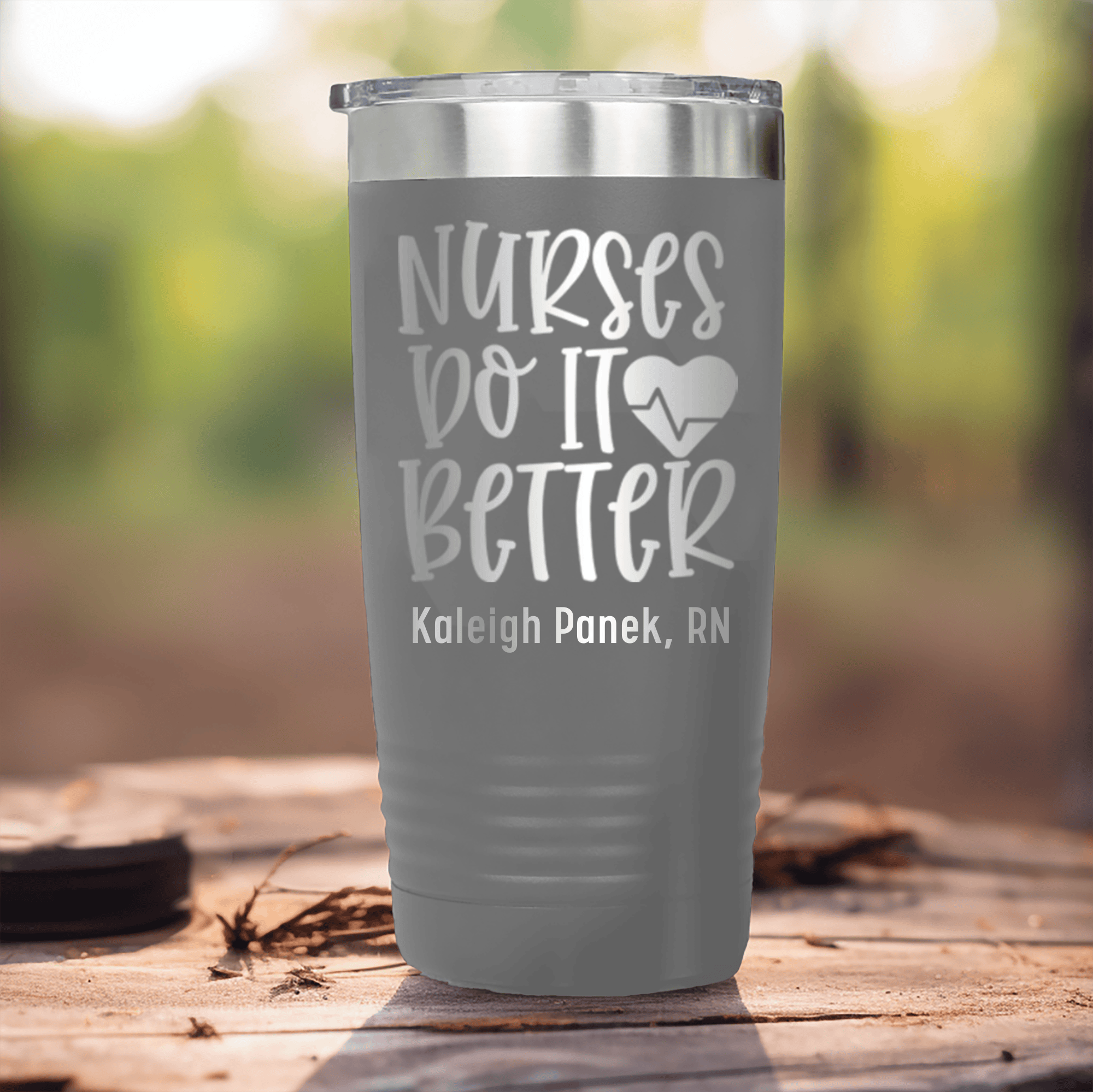 Grey Nurse Tumbler With Nurses Do It Better Design