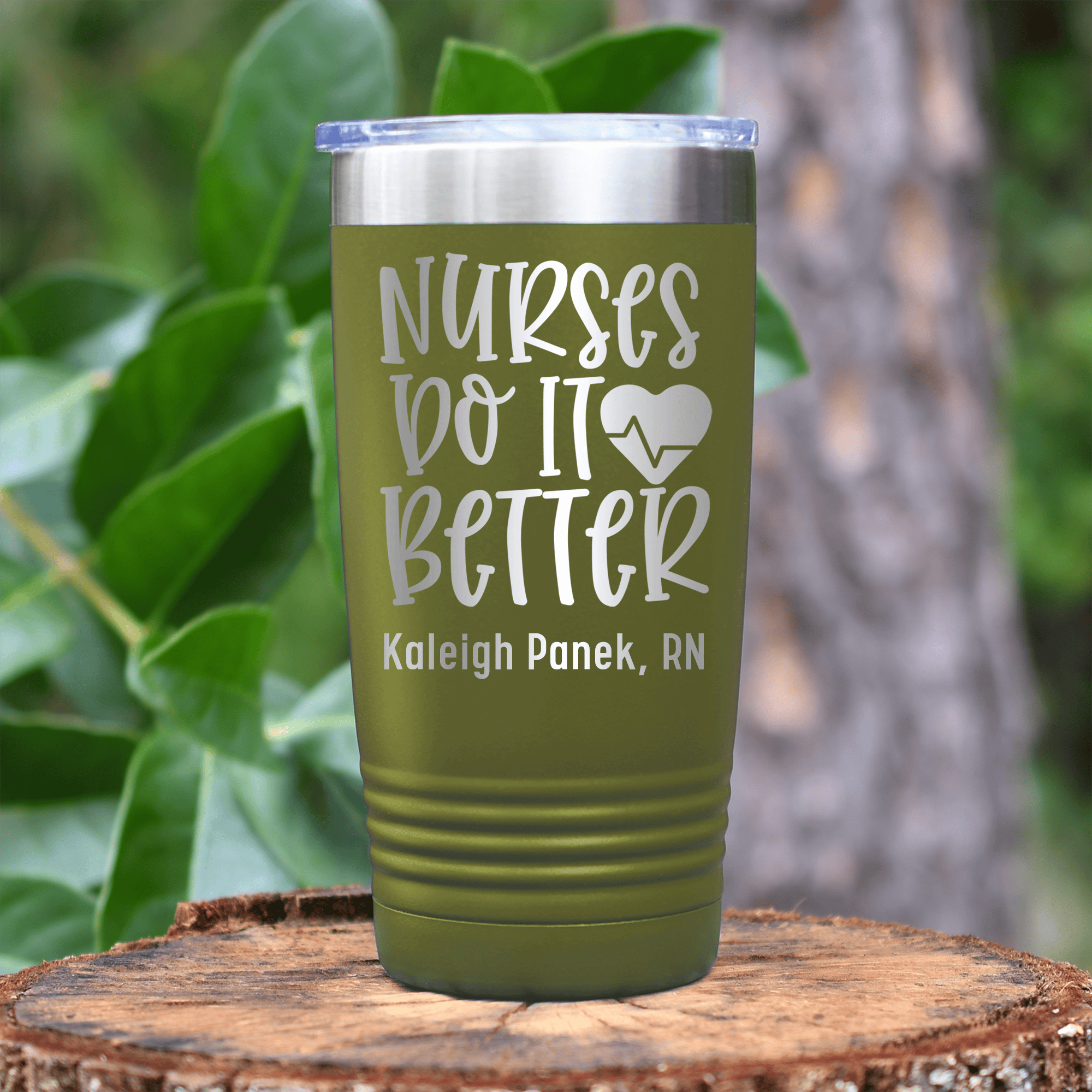 Military Green Nurse Tumbler With Nurses Do It Better Design