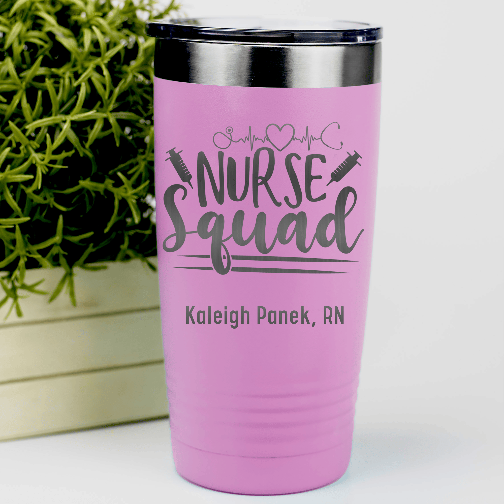 Pink Nurse Tumbler With Nursing Squad Design