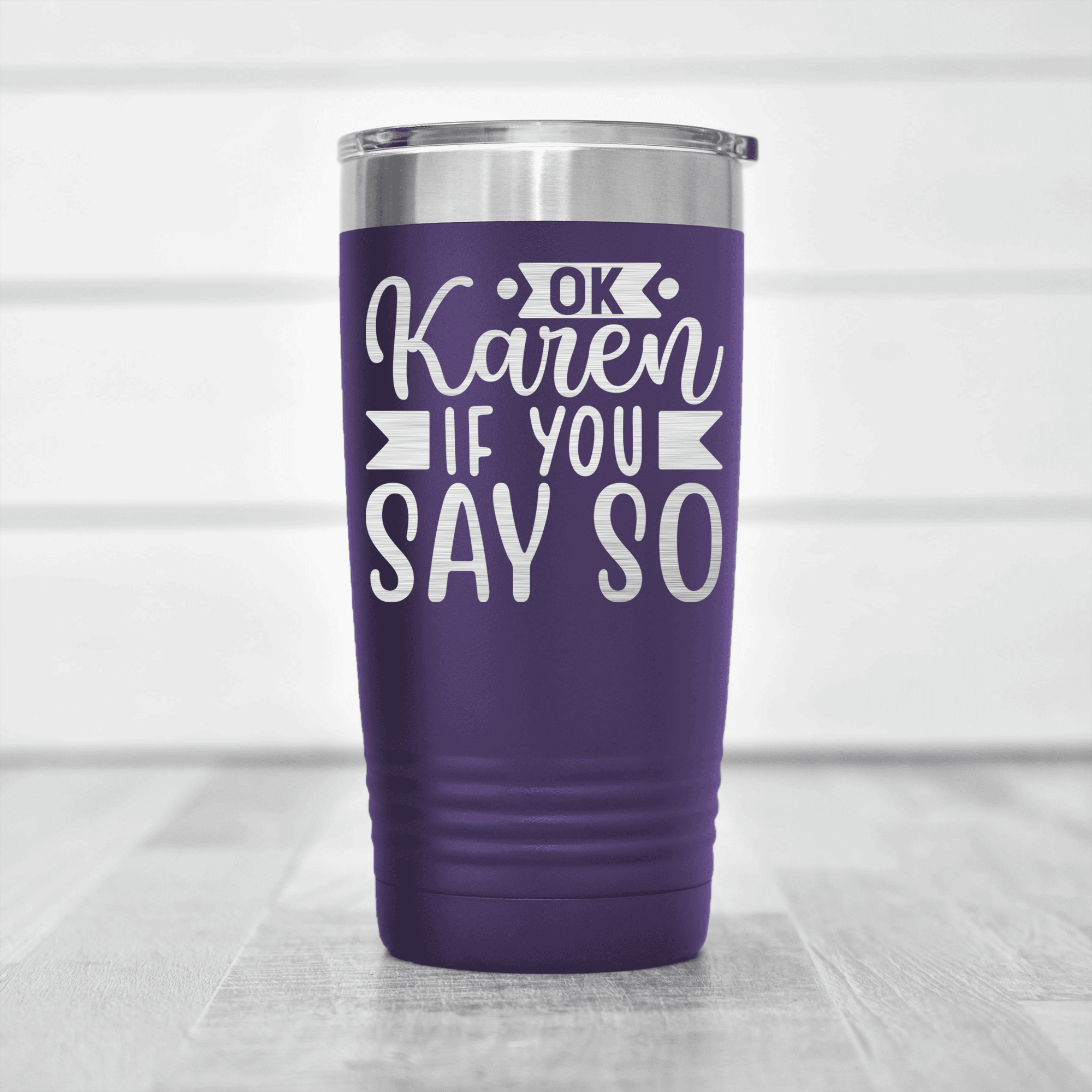 Purple pickelball tumbler Ok Karen