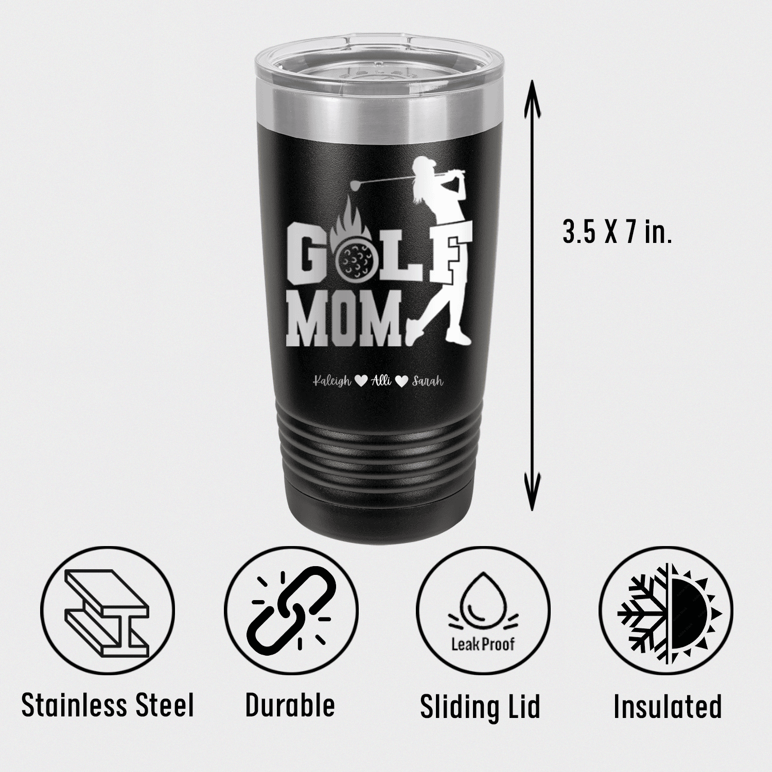 On Fire Golf Mom Tumbler