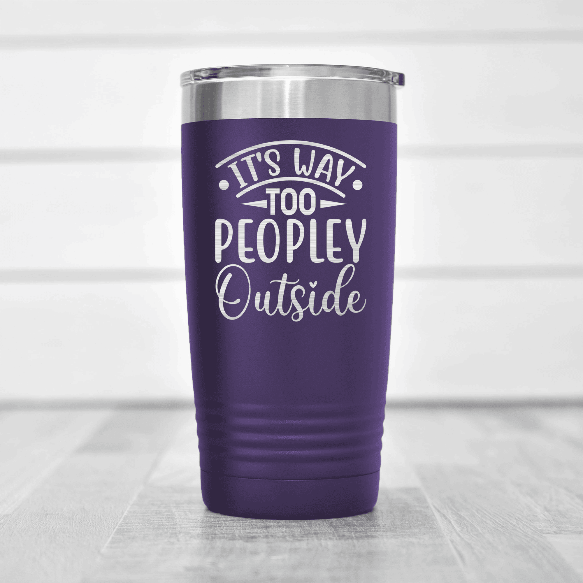 Purple pickelball tumbler Outside Is Too Peopley