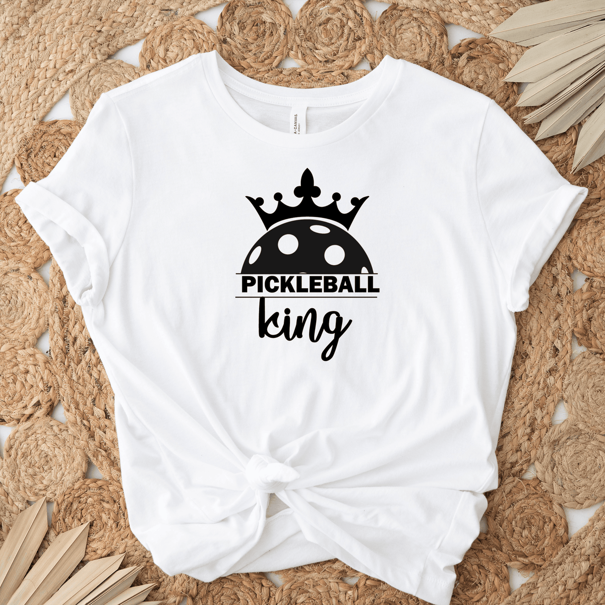 Womens White T Shirt with Pickle-King design