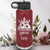 Maroon Pickleball Water Bottle With Pickle Queen Design