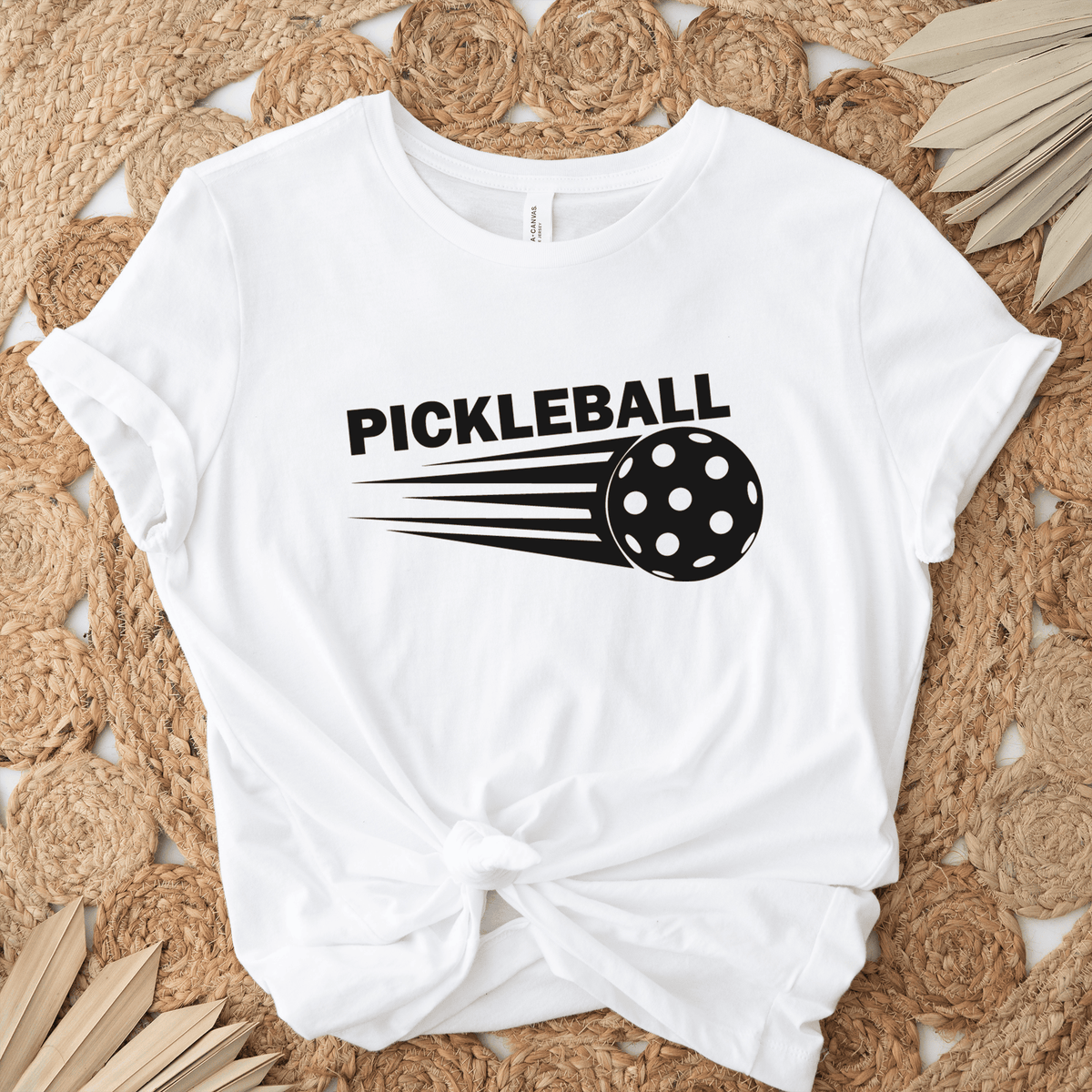 Womens White T Shirt with Pickle-Sport design