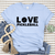 Womens Light Blue T Shirt with Pickleball-Love design