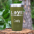 Military Green Pickleball Tumbler With Pickleball Love Design