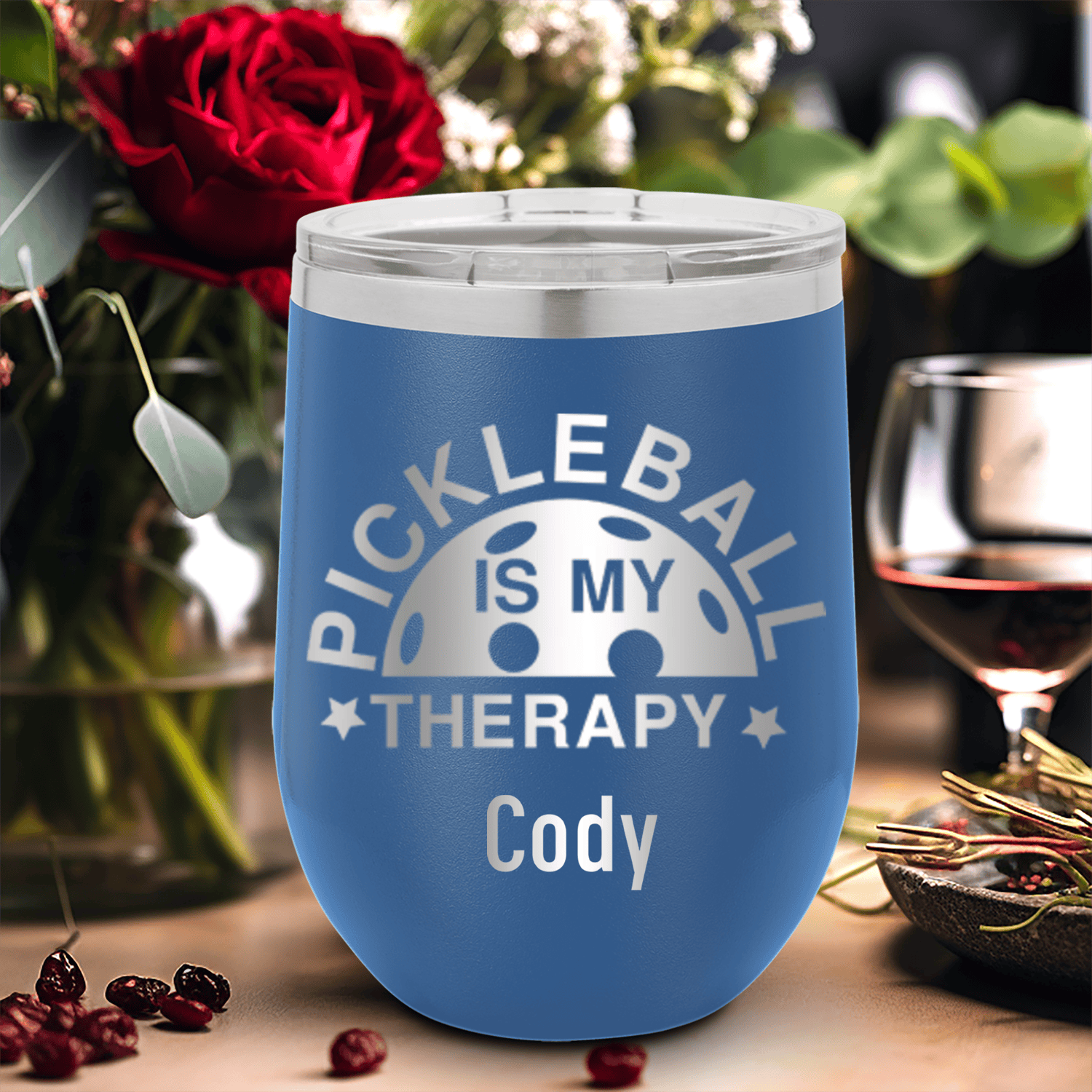 Pickleball Therapy Wine Tumbler