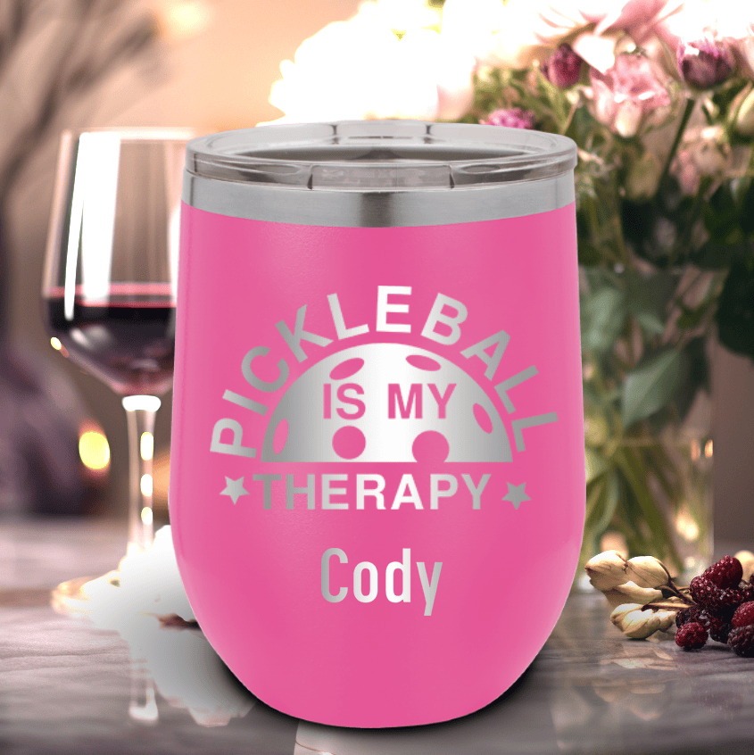 Pickleball Therapy Wine Tumbler